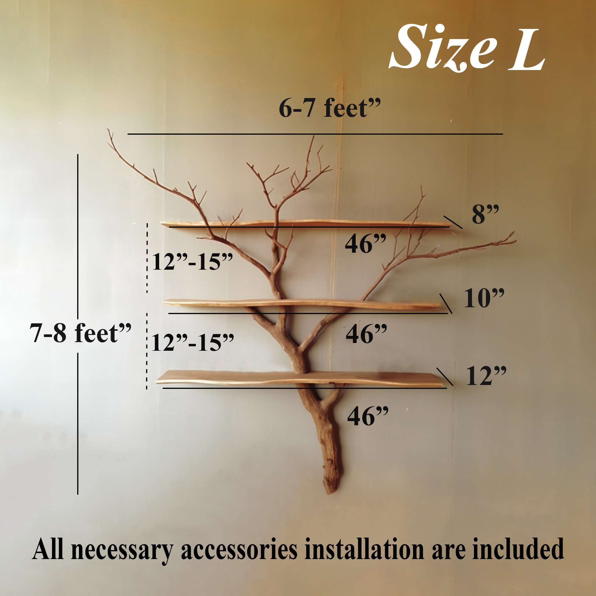 Rustic Tree Branch Shelf Unique Shelves SINLTBS005