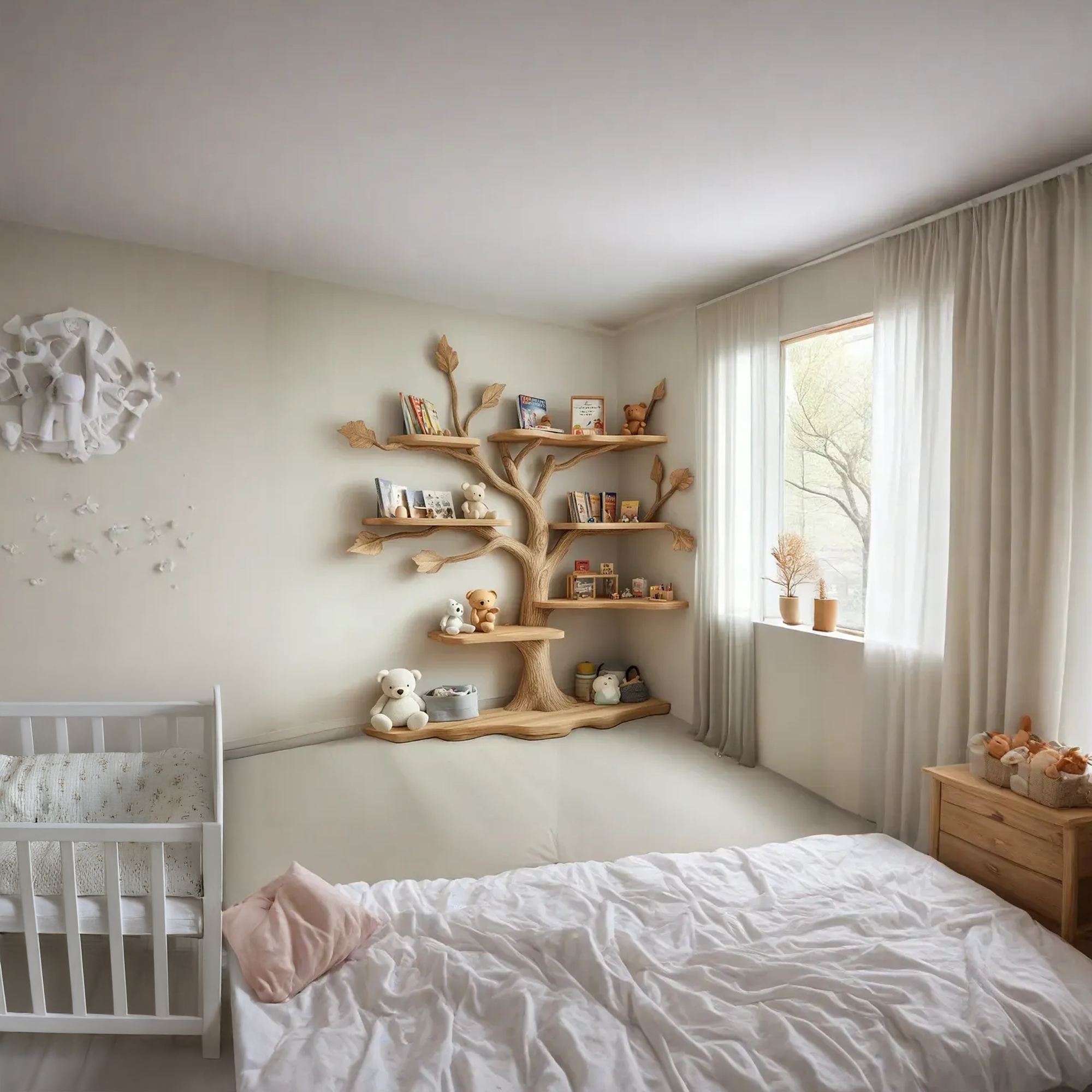 Tree Kids Bookshelf Natural Trees Handmade Baby Room Decor Gift SINLTB147