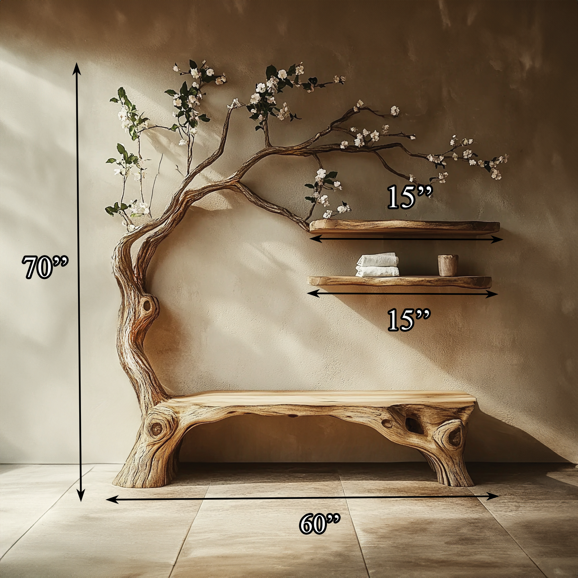 Tree Shelves Book Shelf Handmade Decor Home Gift SINLTB139