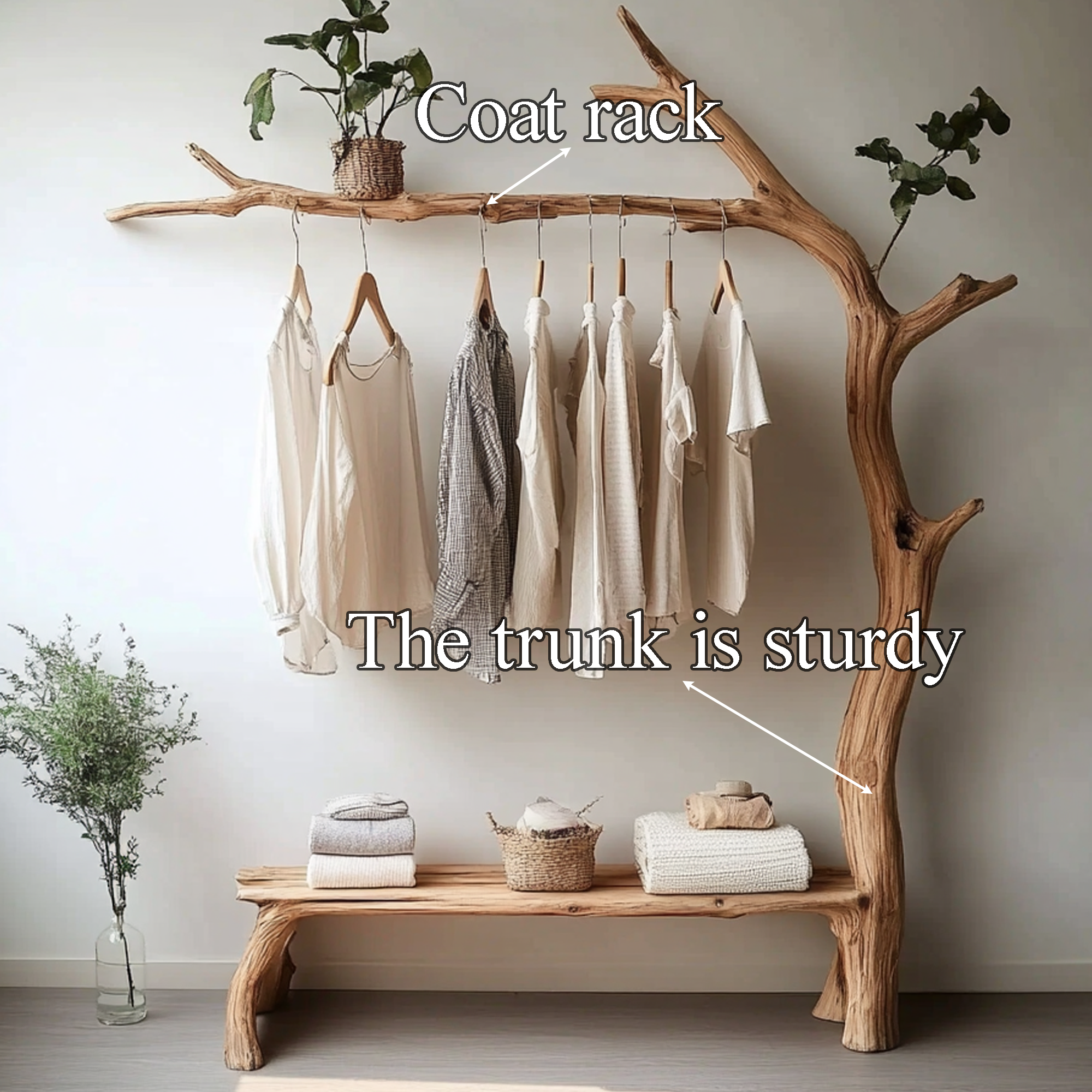 Natural Style Clothes Hanger Handmade Home Decor Gift SINLTB149