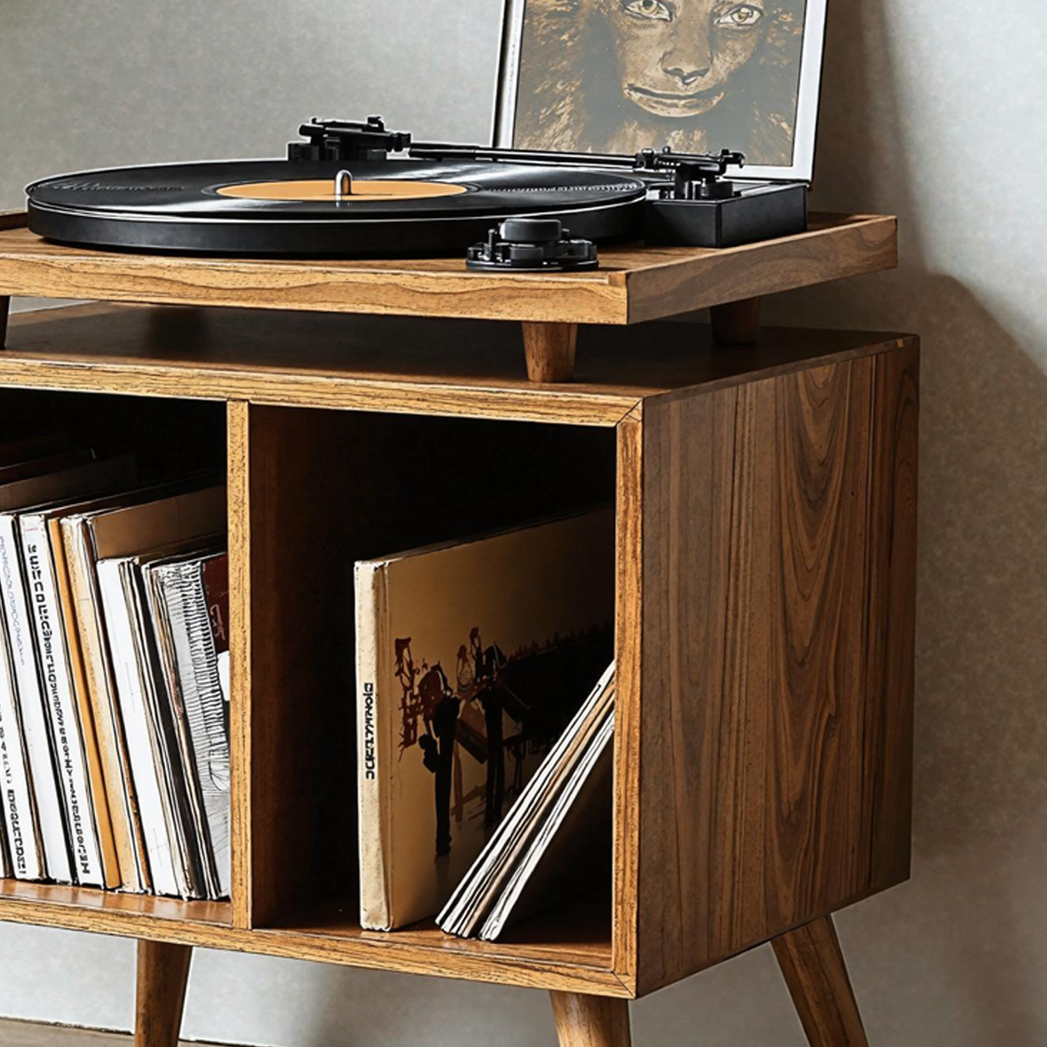 Contemporary Record Player Stand For Living Room, Bedroom, Office SILDTRPT011