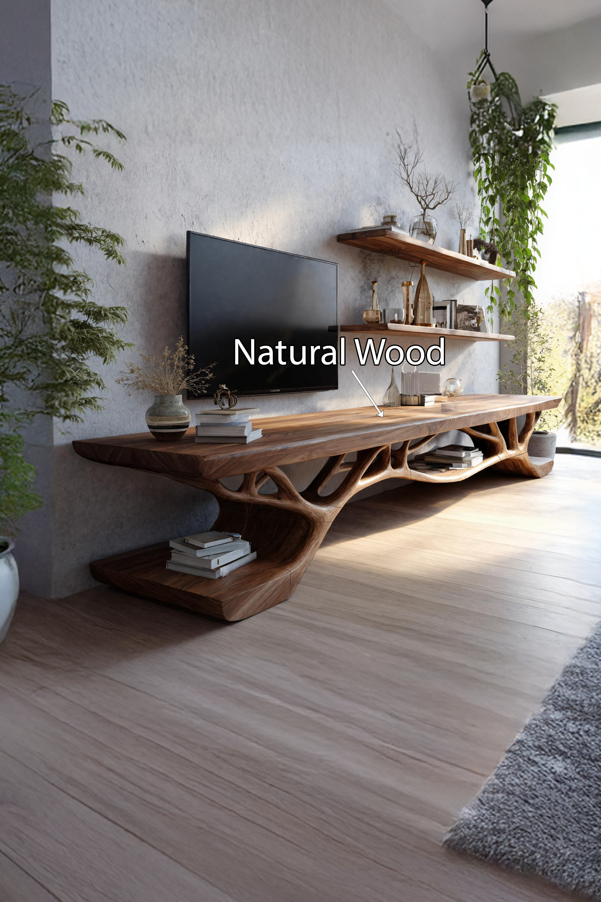 Mid Century Solid Wood TV Console For Bedroom And Entryway Decor SILDTTNTVC081