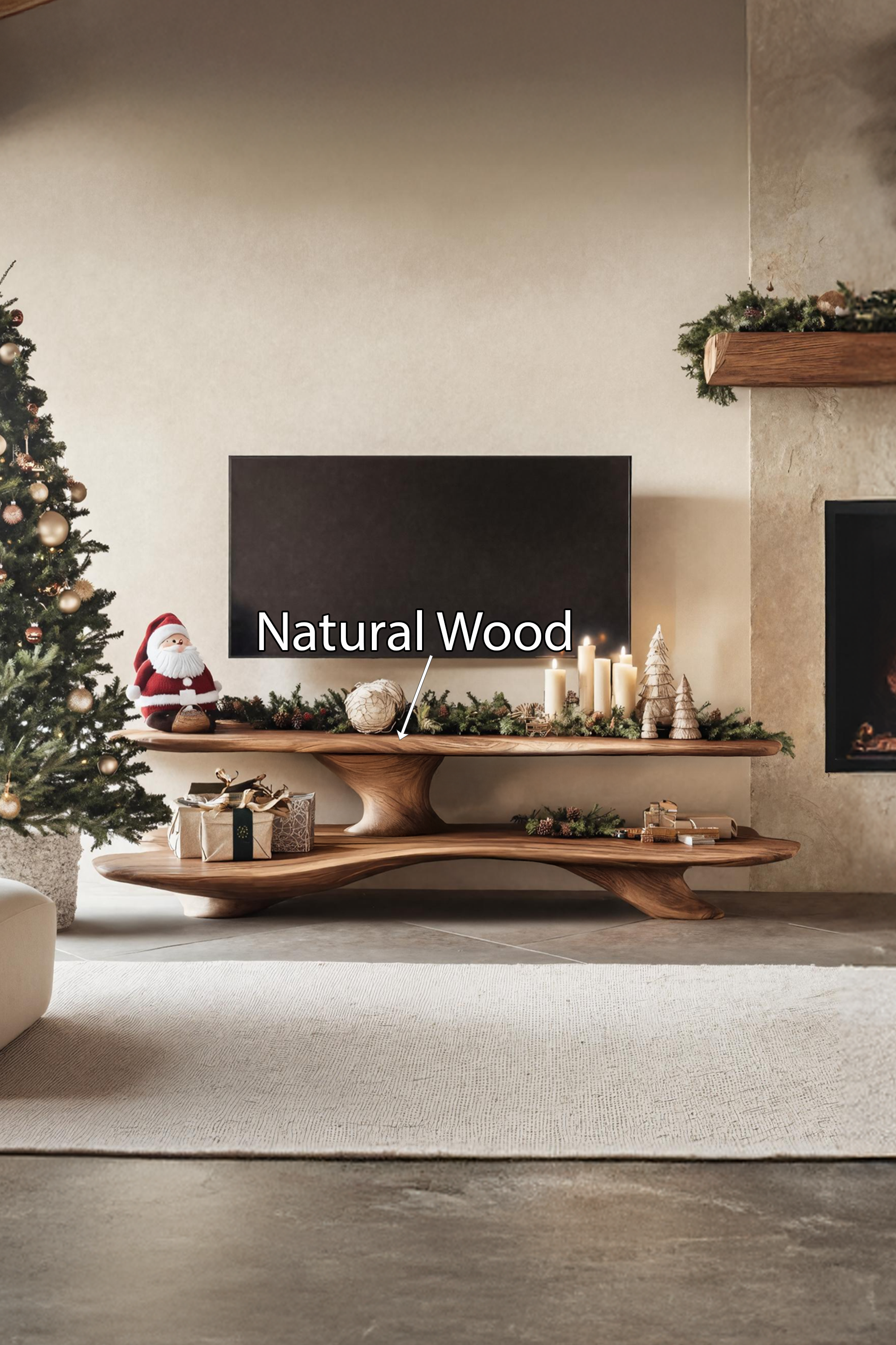 Handcrafted Live Edge Entryway TV Console For Christmas Furniture Decor SILDTTNCTV003