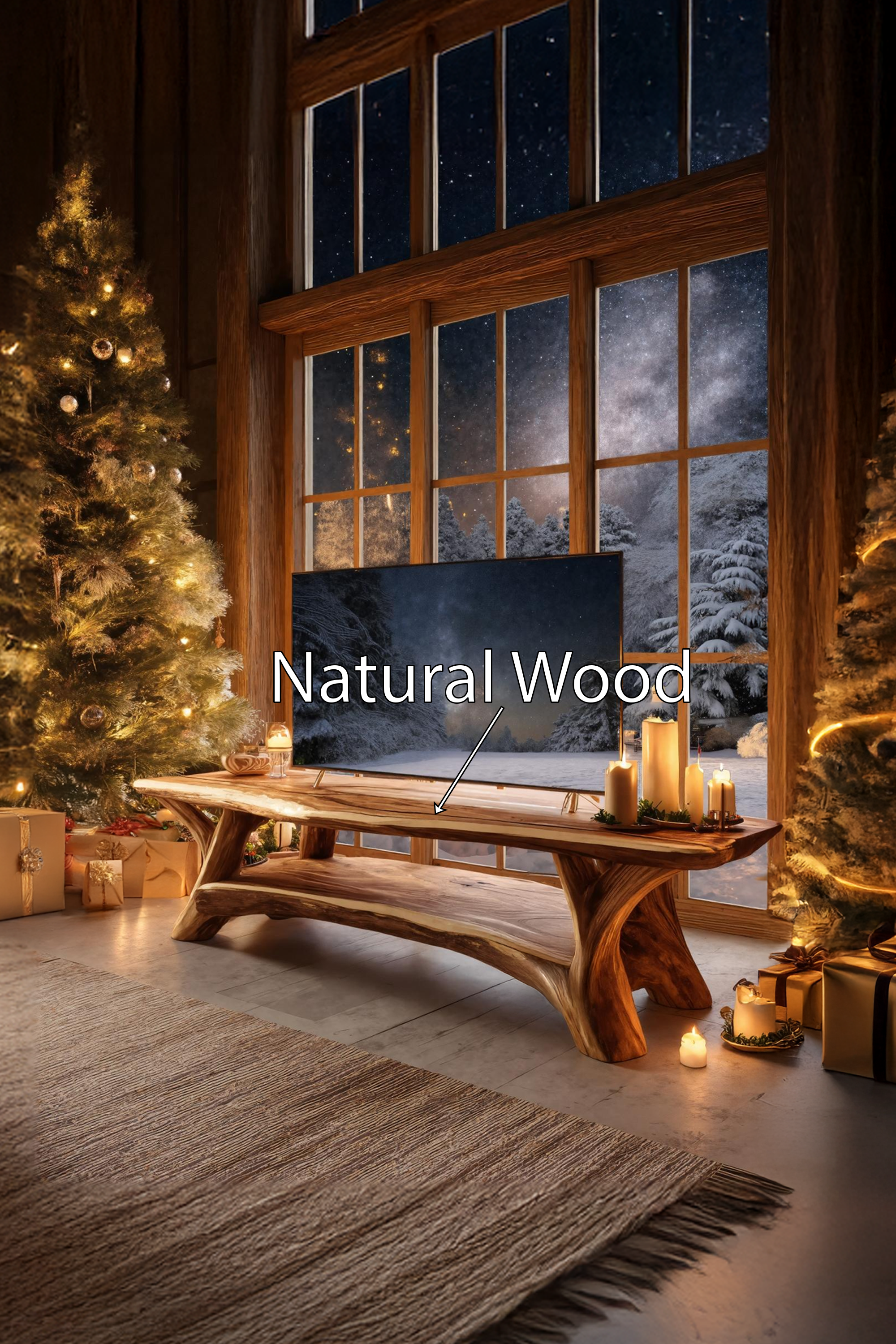 Handcrafted Live Edge Entryway TV Stand For Festive Home Design SILDTTRCTV003