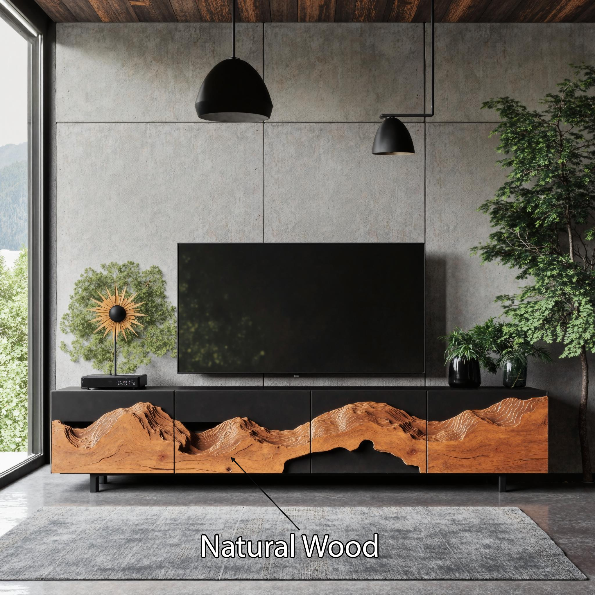 Rustic Wooden TV Cabinet For Living Room Setup SILDTTNTVC039