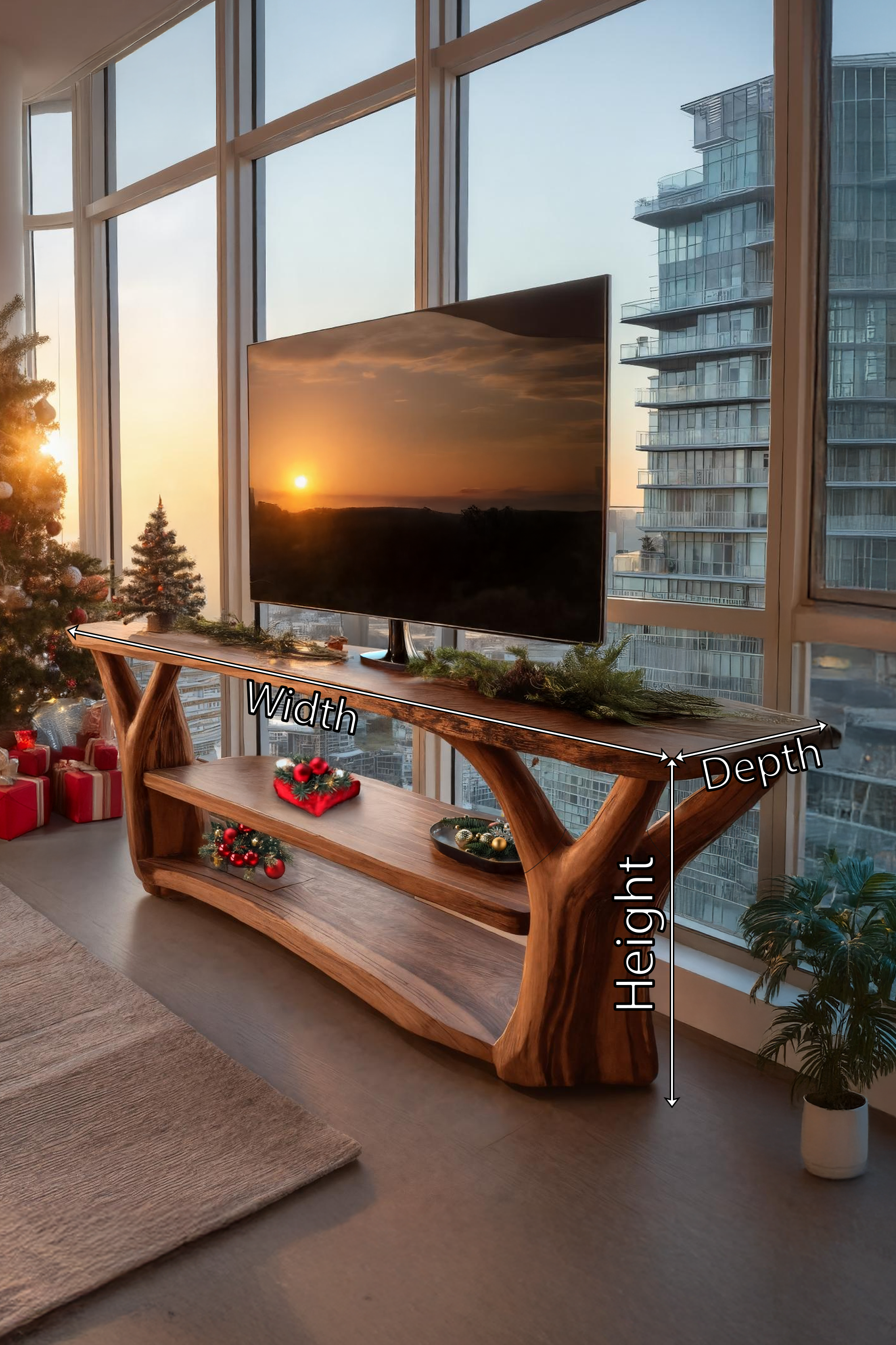 Mid Century Solid Wood TV Console For Christmas Gift Ideas SILDTTRCTV025