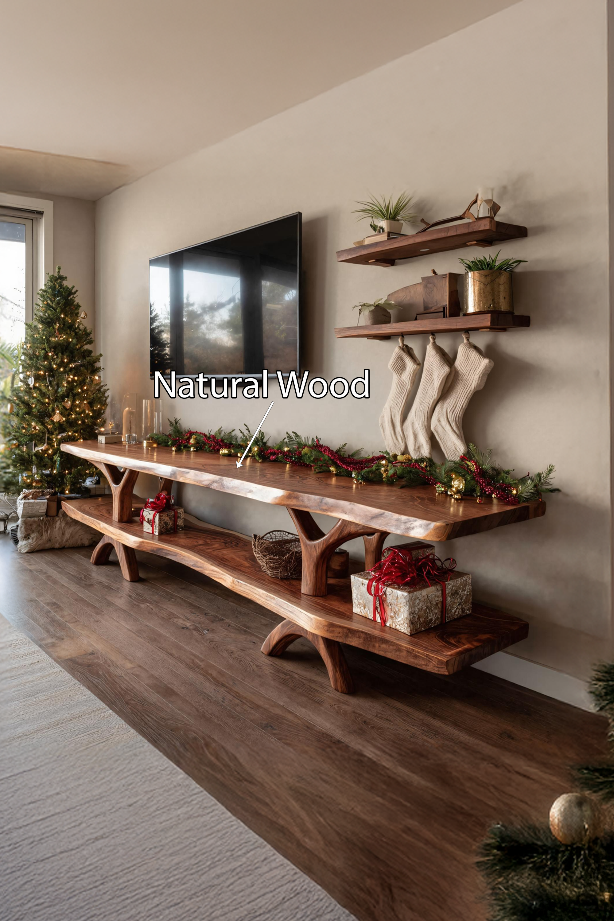 Modern Live Edge Entryway TV Console For Christmas Bedroom Design SILDTTNCTV015
