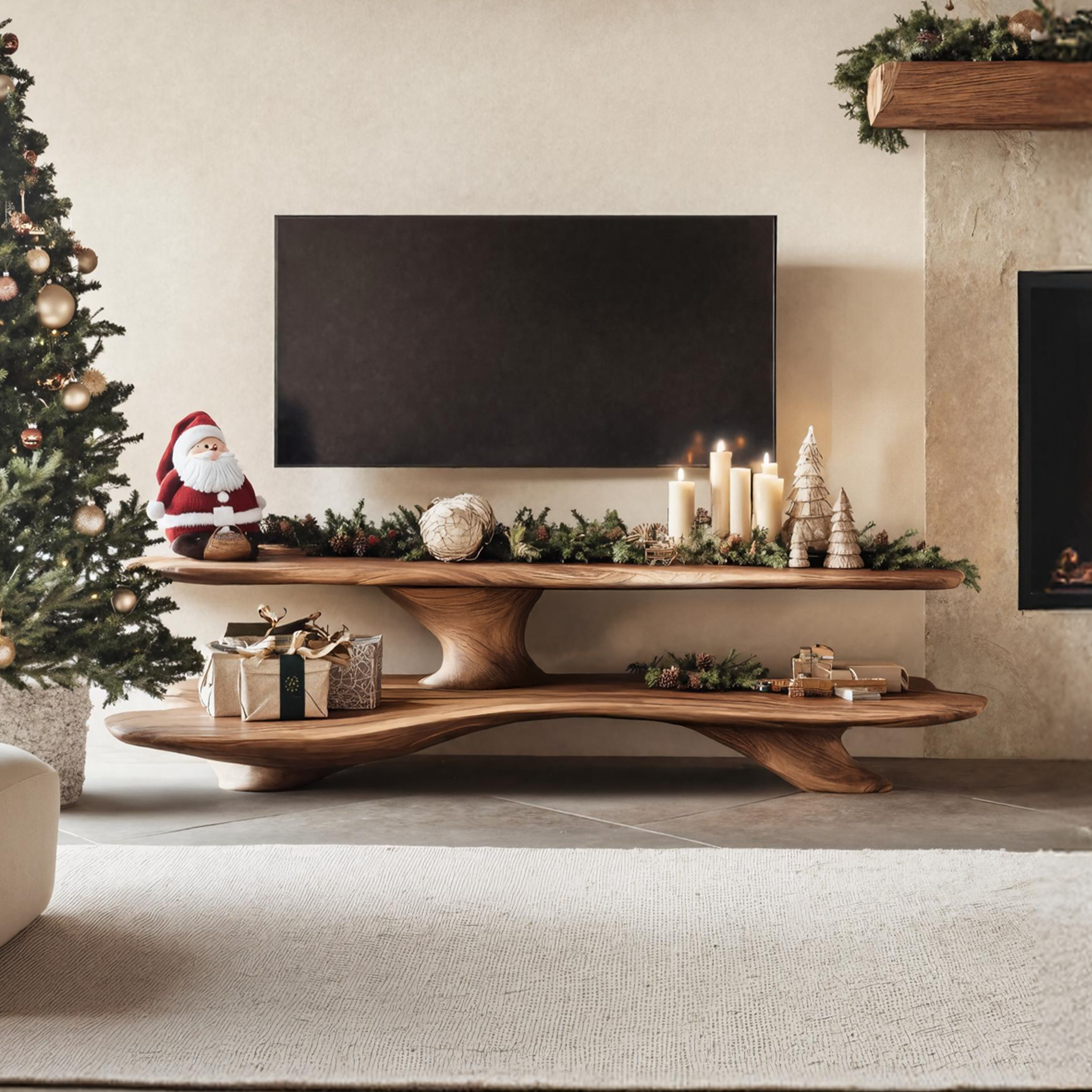 Handcrafted Live Edge Entryway TV Console For Christmas Furniture Decor SILDTTNCTV003