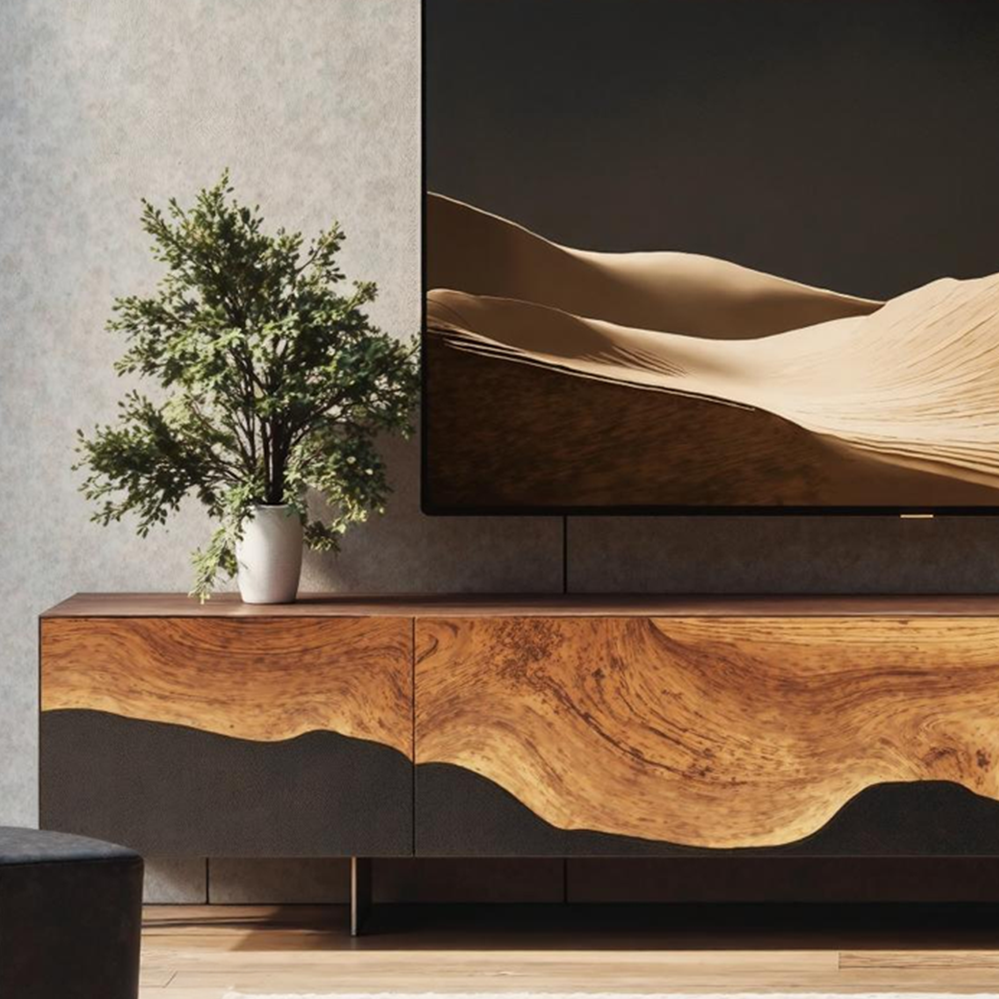 Mid Century Handcrafted Console For Living Room SILDTTNTVC076