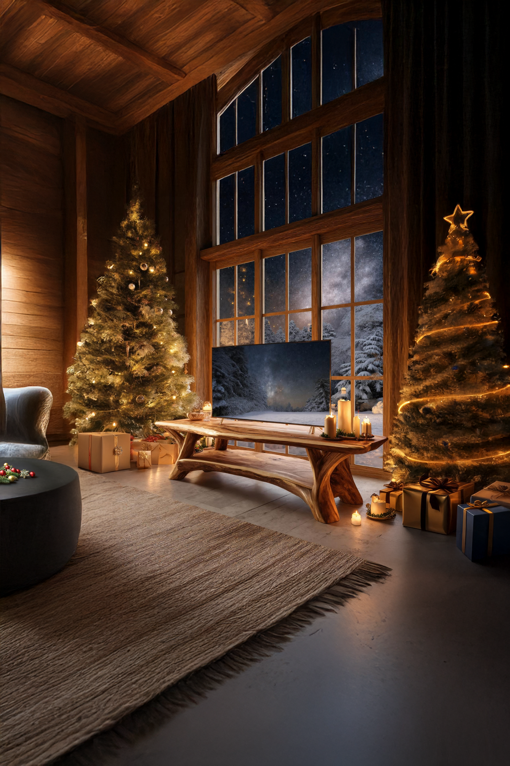 Handcrafted Live Edge Entryway TV Stand For Festive Home Design SILDTTRCTV003