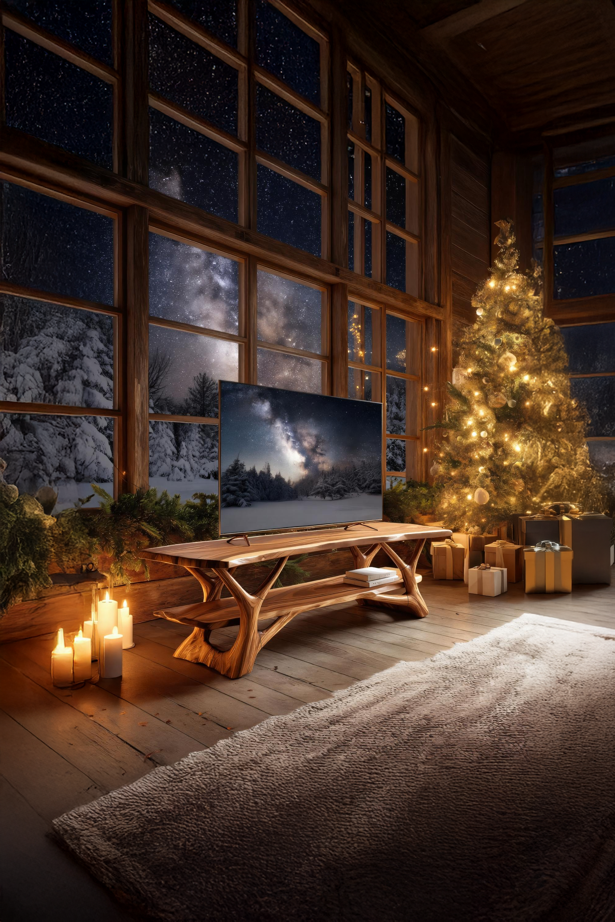 Mid Century Solid Wood TV Console For Christmas Entryway Design SILDTTRCTV013