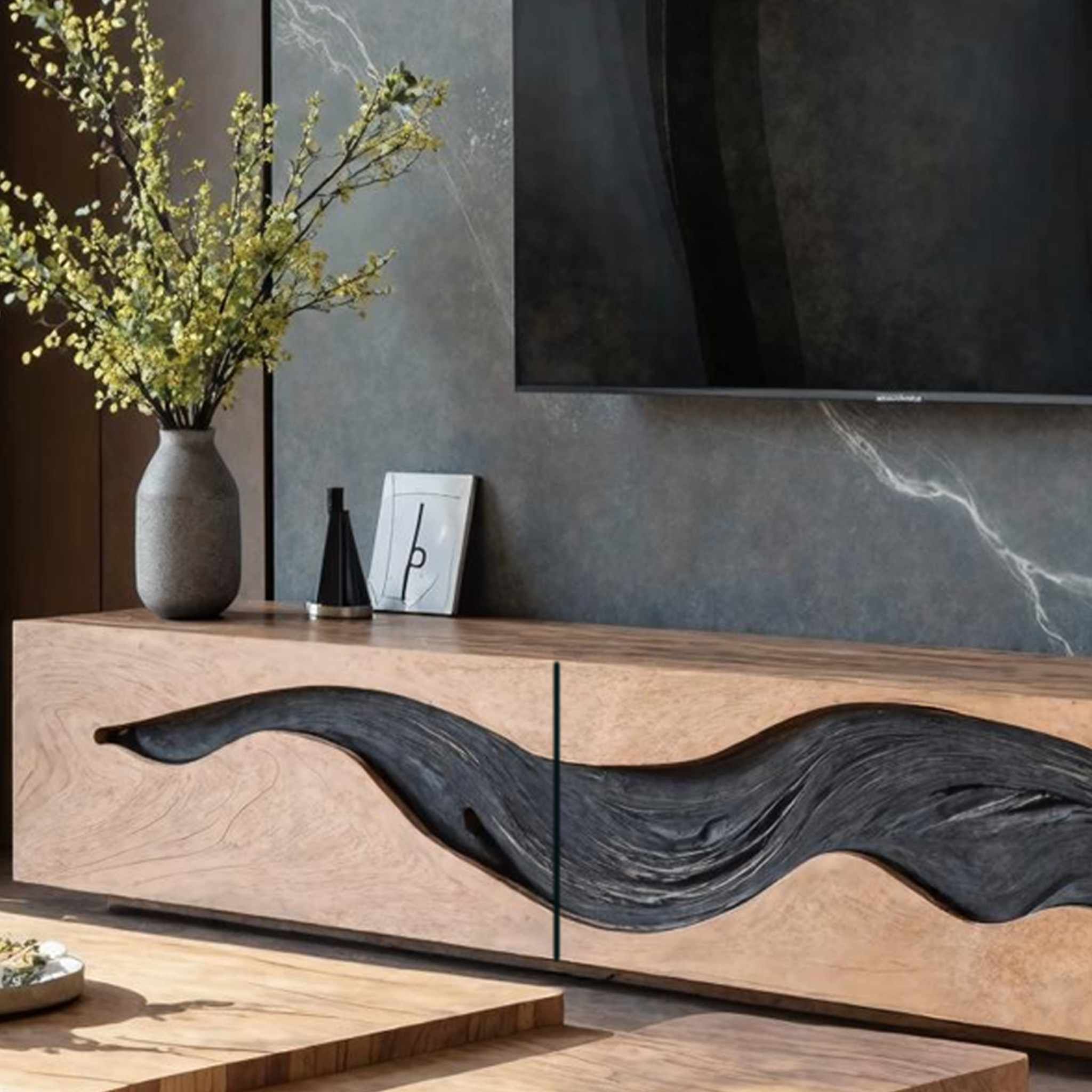 Rustic Media Console For Entryway And Decor SILDTTNTVC072