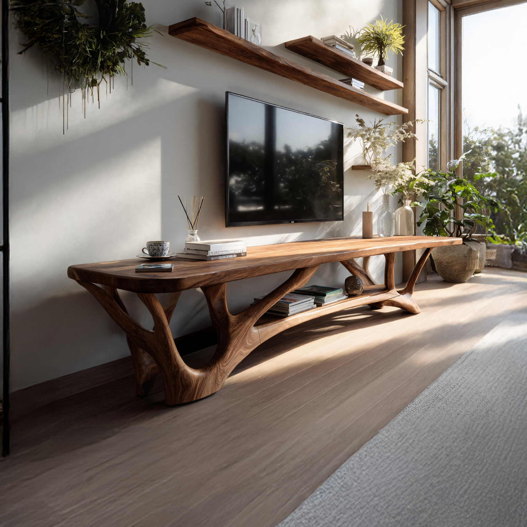 Handcrafted Live Edge Entryway TV Console For Furniture Decor SILDTTNTVC079