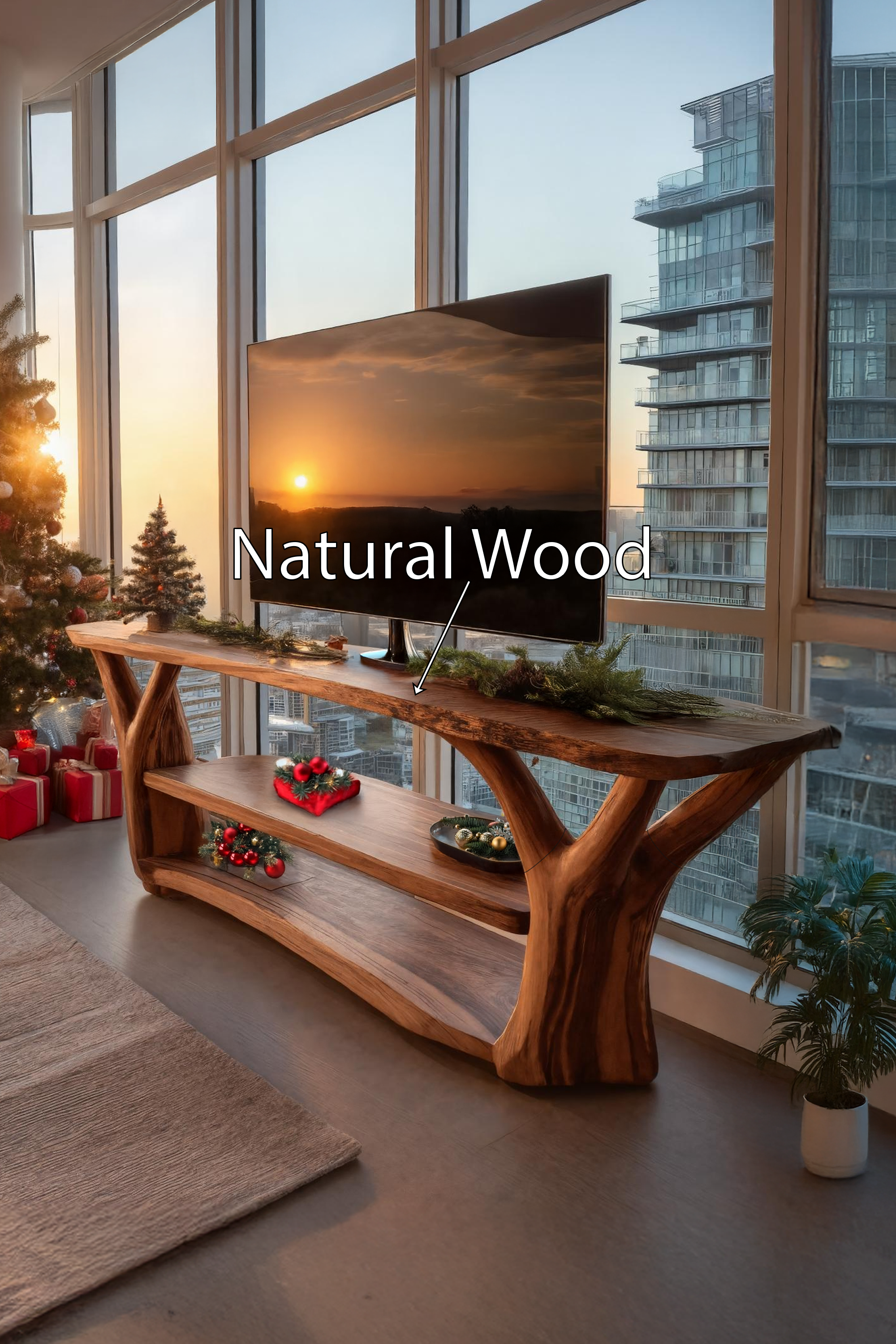 Mid Century Solid Wood TV Console For Christmas Gift Ideas SILDTTRCTV025