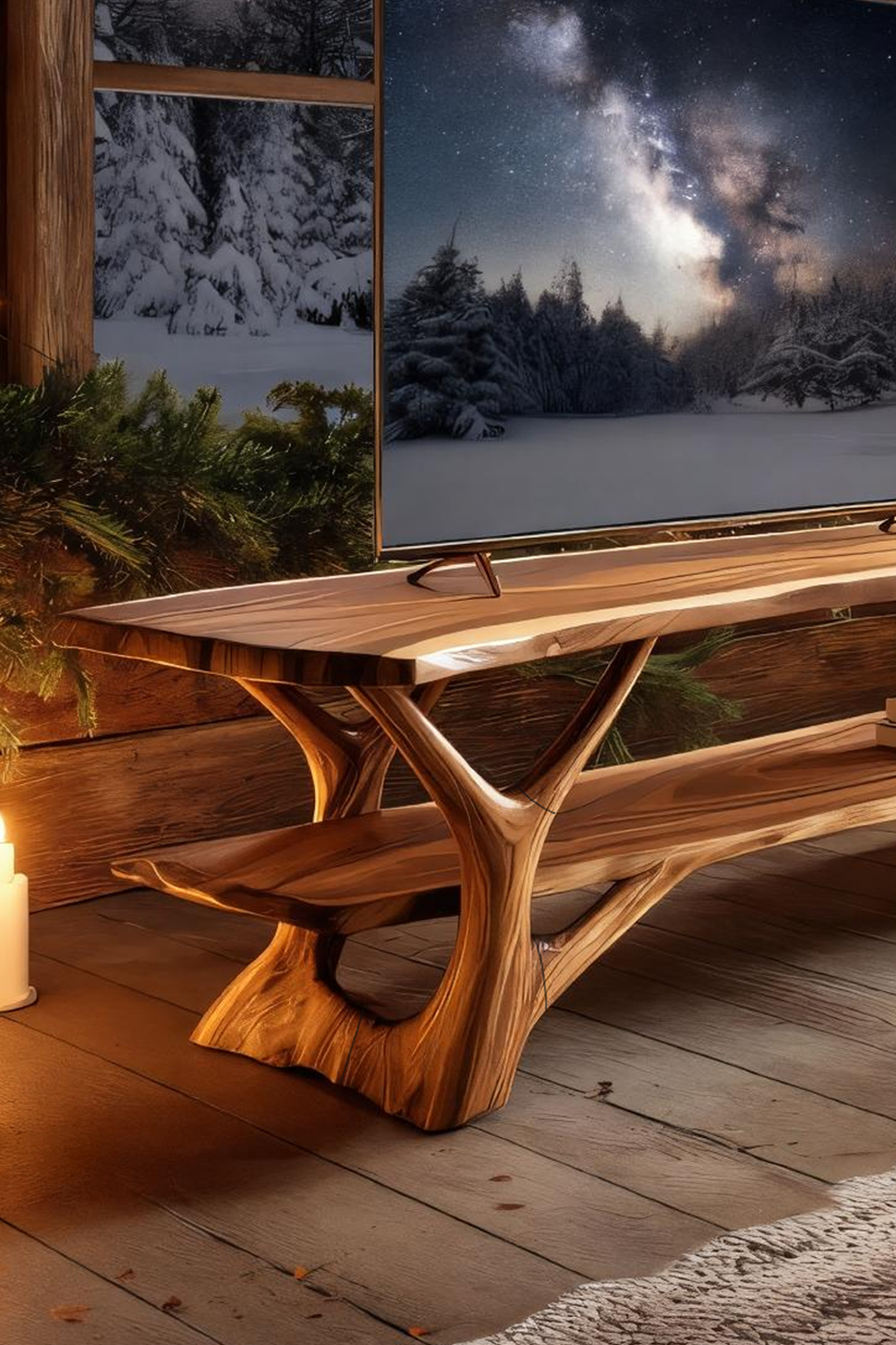 Mid Century Solid Wood TV Console For Christmas Entryway Design SILDTTRCTV013