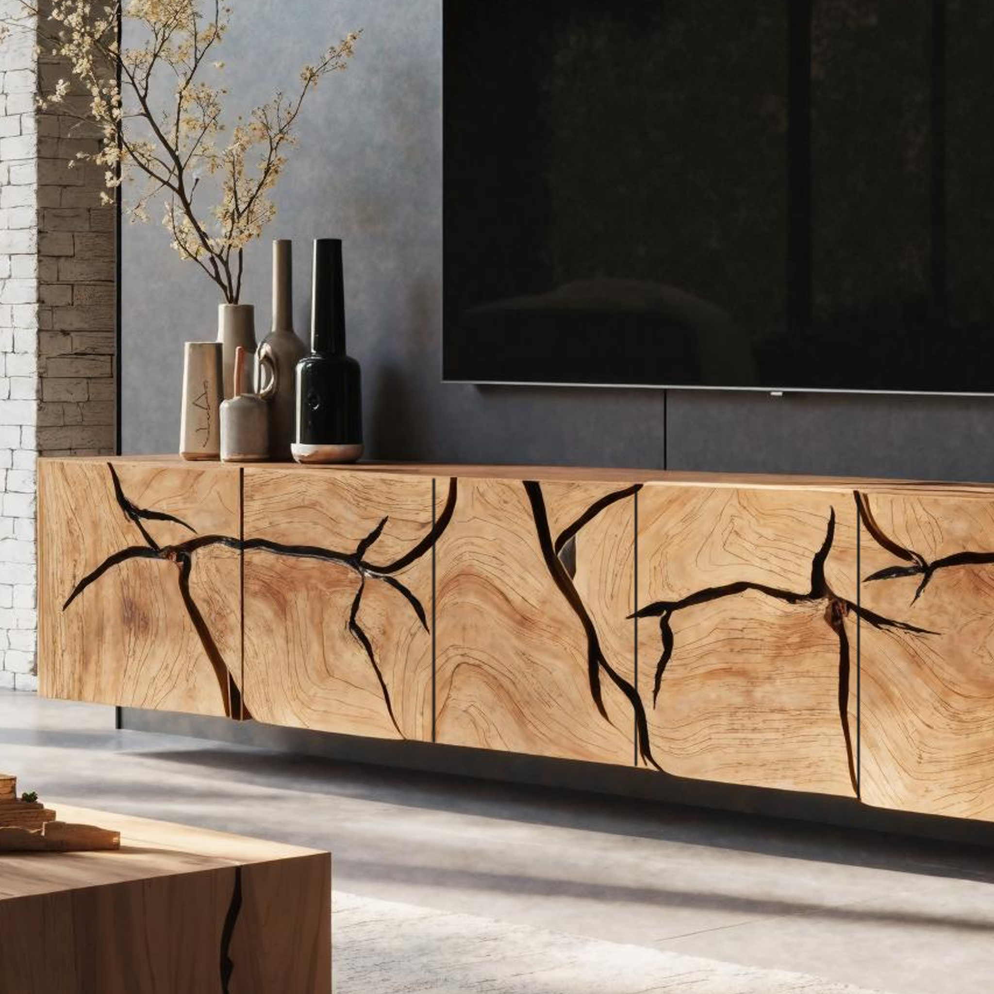Handcrafted Rustic TV Cabinet For Home Interiors SILDTTRTVC064