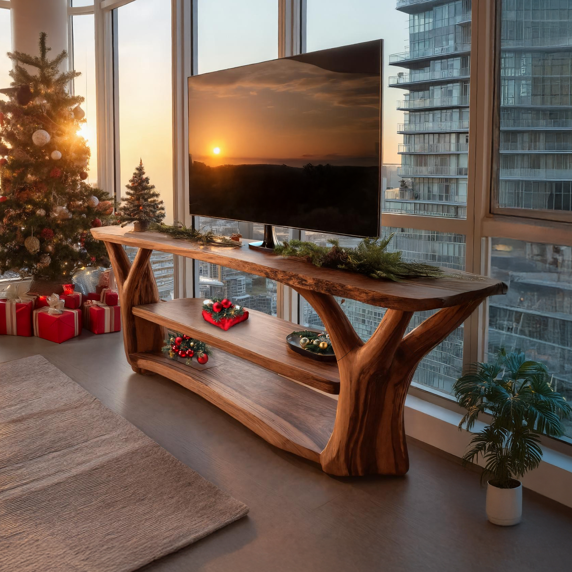 Mid Century Solid Wood TV Console For Christmas Gift Ideas SILDTTRCTV025