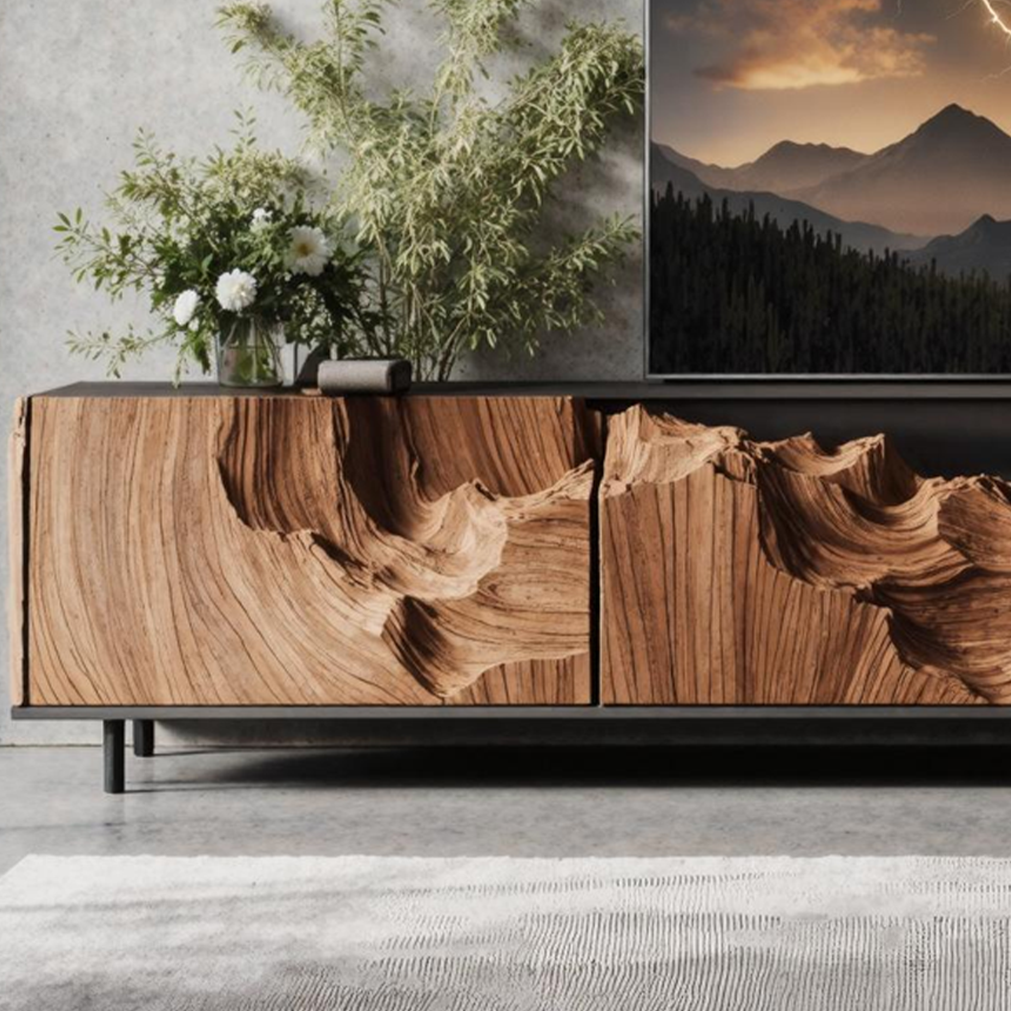 Farmhouse Rustic TV Cabinet For Cozy Living Room SILDTTNTVC033