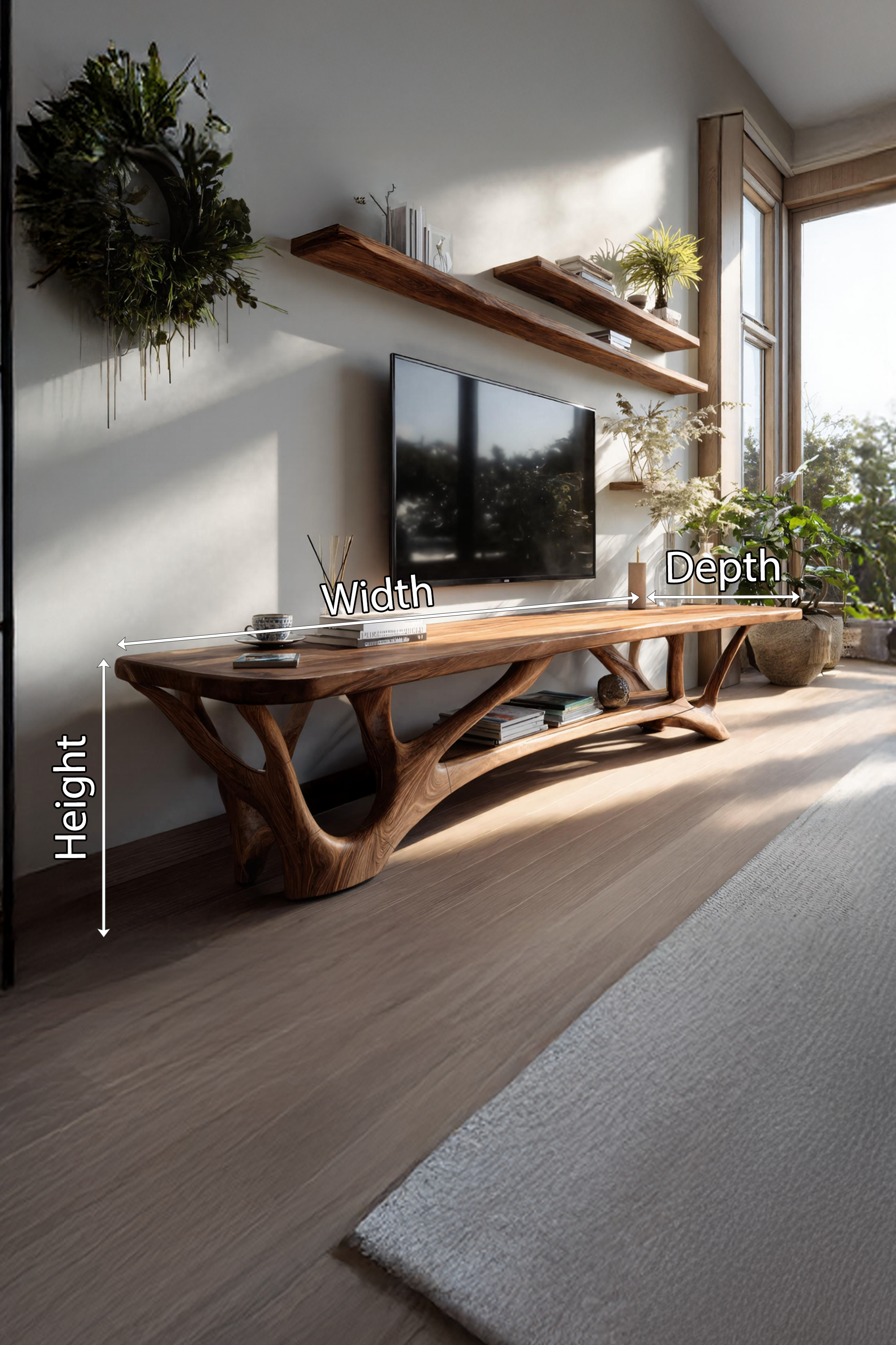 Handcrafted Live Edge Entryway TV Console For Furniture Decor SILDTTNTVC079