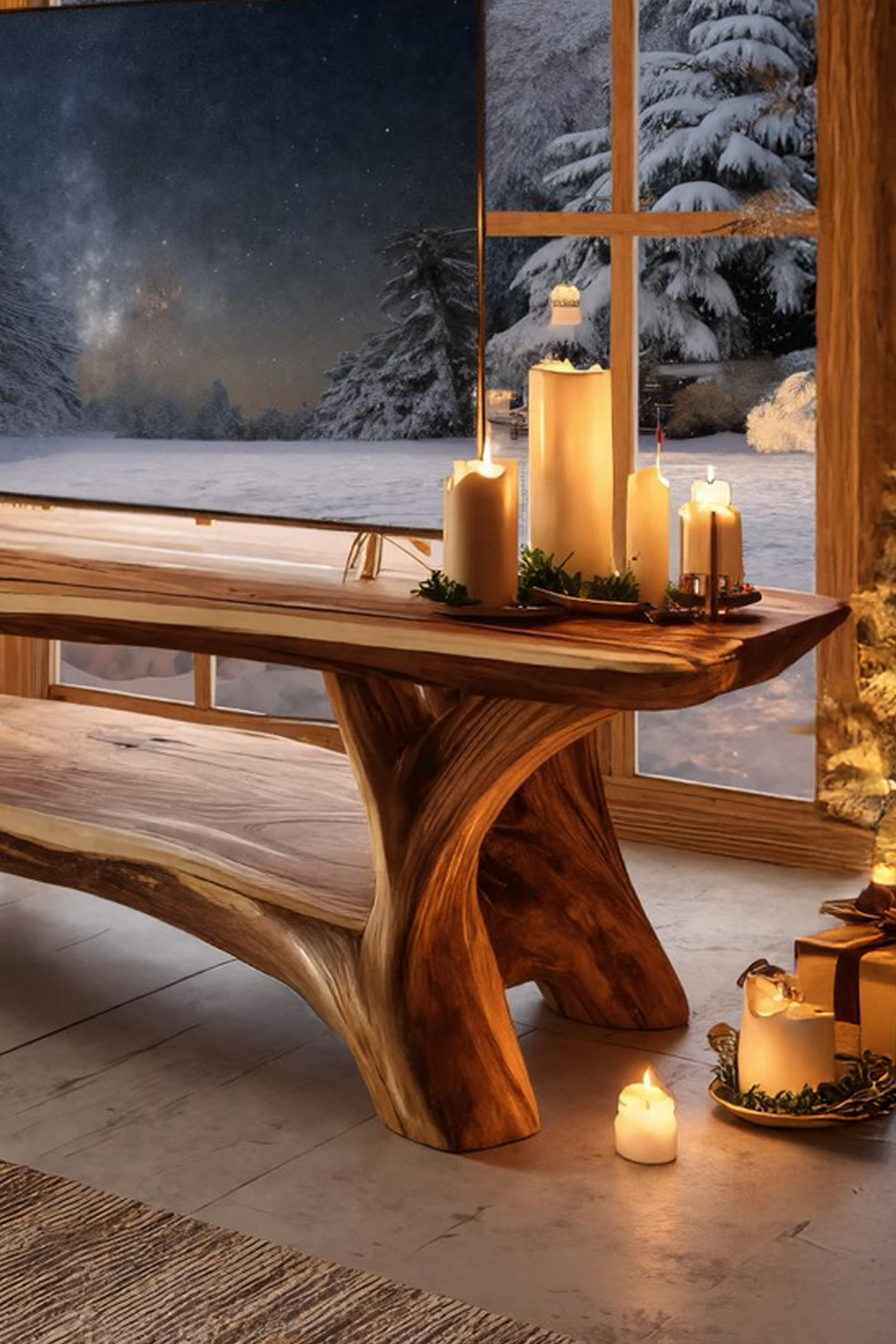 Handcrafted Live Edge Entryway TV Stand For Festive Home Design SILDTTRCTV003