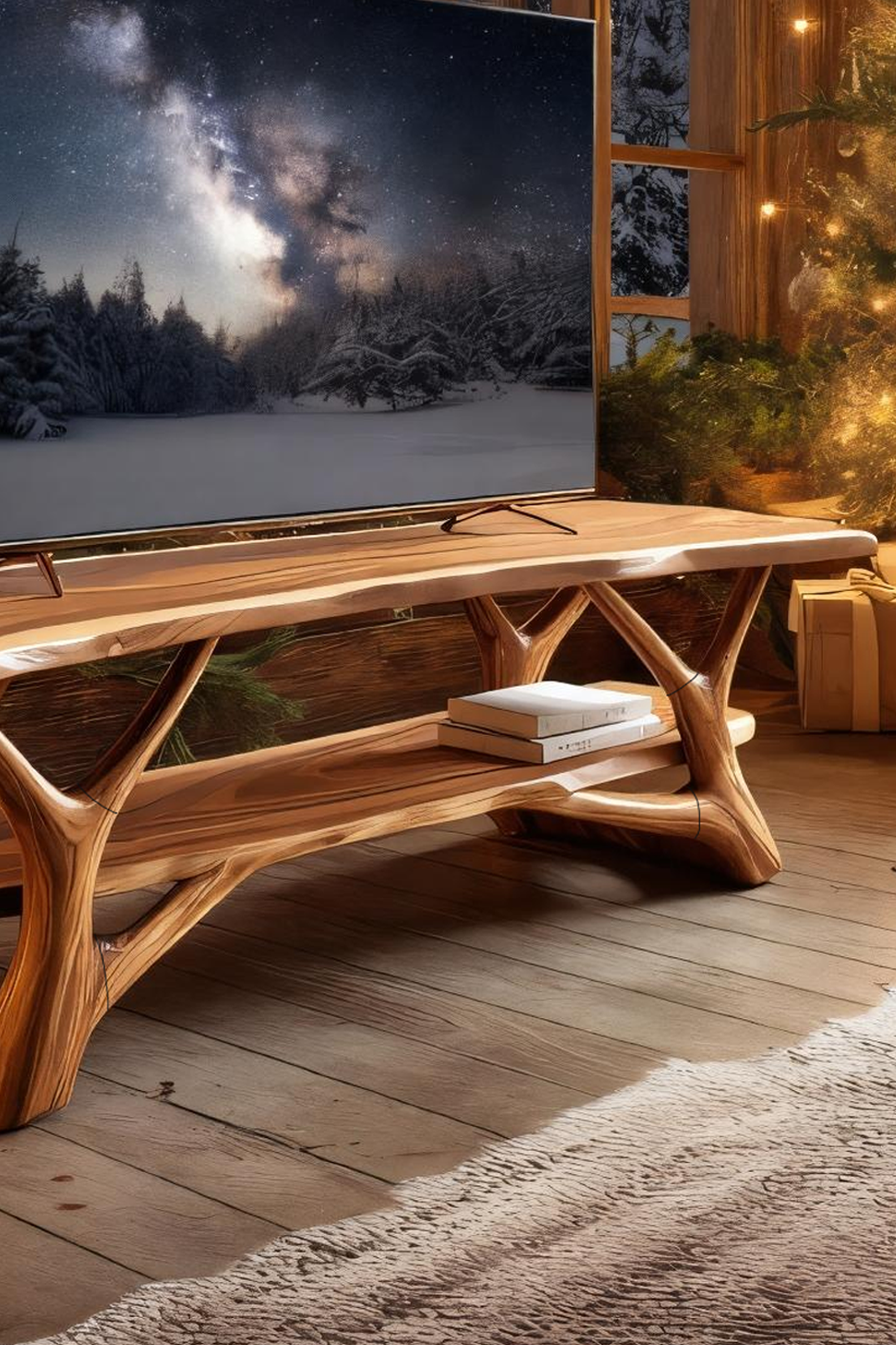 Mid Century Solid Wood TV Console For Christmas Entryway Design SILDTTRCTV013