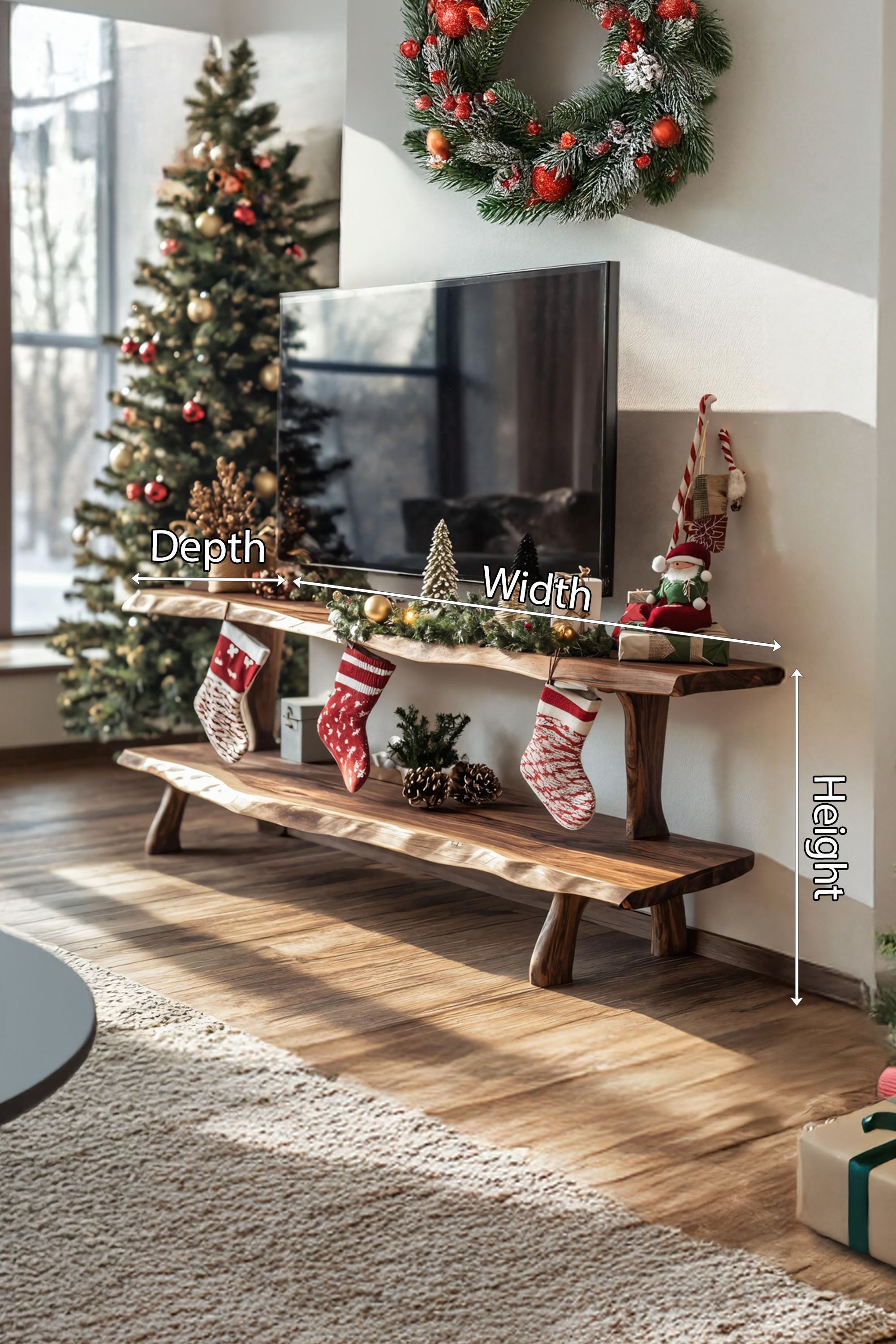 Handcrafted Solid Wood TV Console For Holiday Bedroom Furniture SILDTTNCTV025