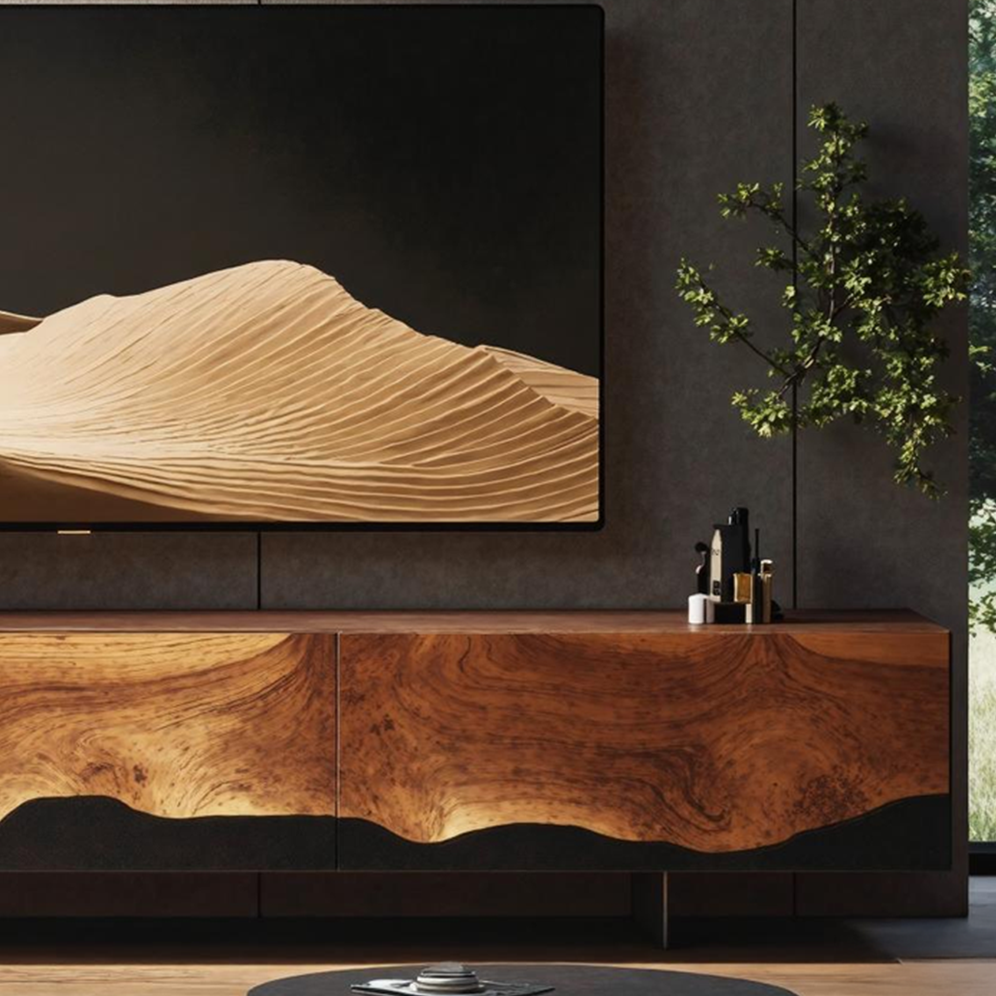 Mid Century Handcrafted Console For Living Room SILDTTNTVC076