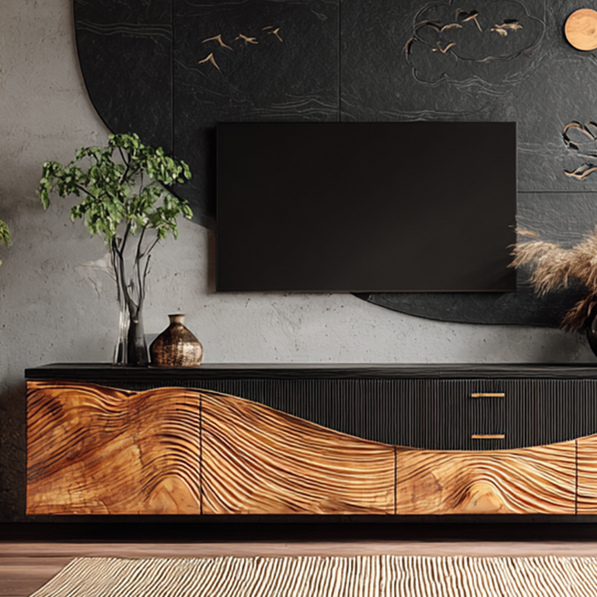 Rustic TV Console For Entryway Design Ideas SILDTTRTVC056