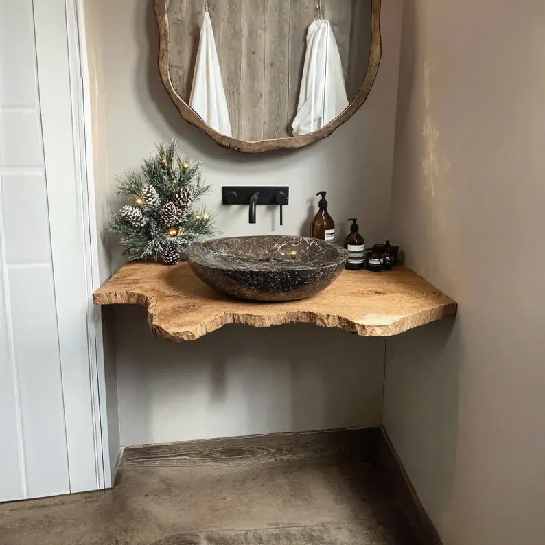 Rustic Vanity Bathroom Shelf Wall Shelf Custom SINLBRV036