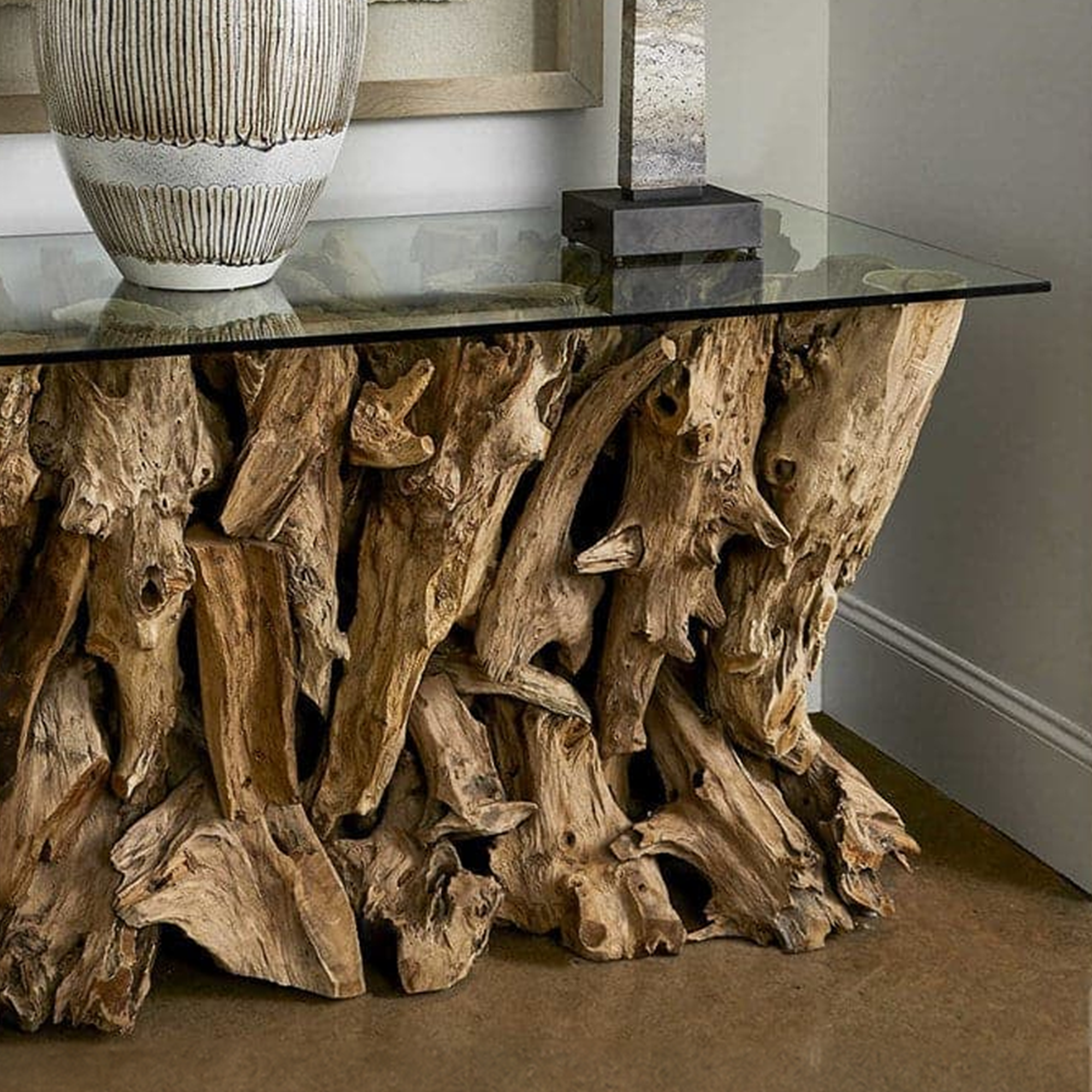 Teak Wood Root Coffee Table SINLCF007