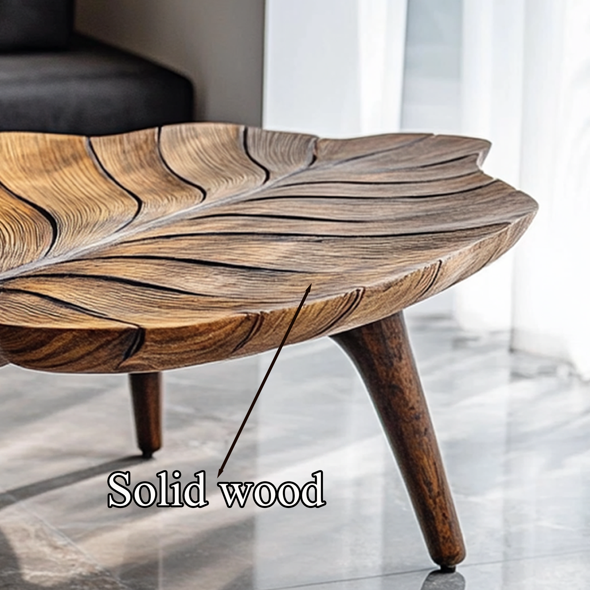Rustic Coffee Table Modern Solid Wood SINLCF011