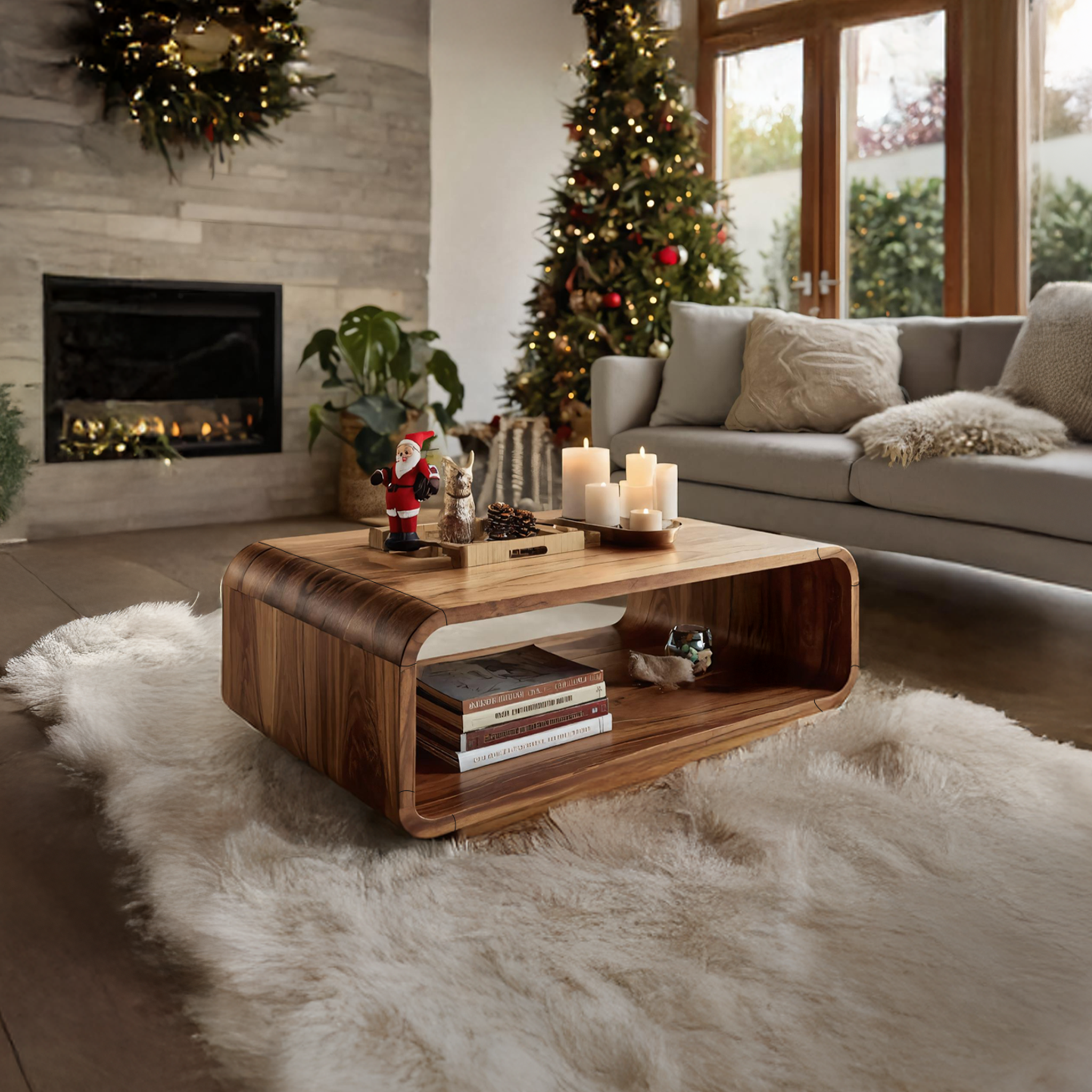 Rustic Farmhouse Coffee Table For Holiday Living Room Decoration SILDTTRCCF015