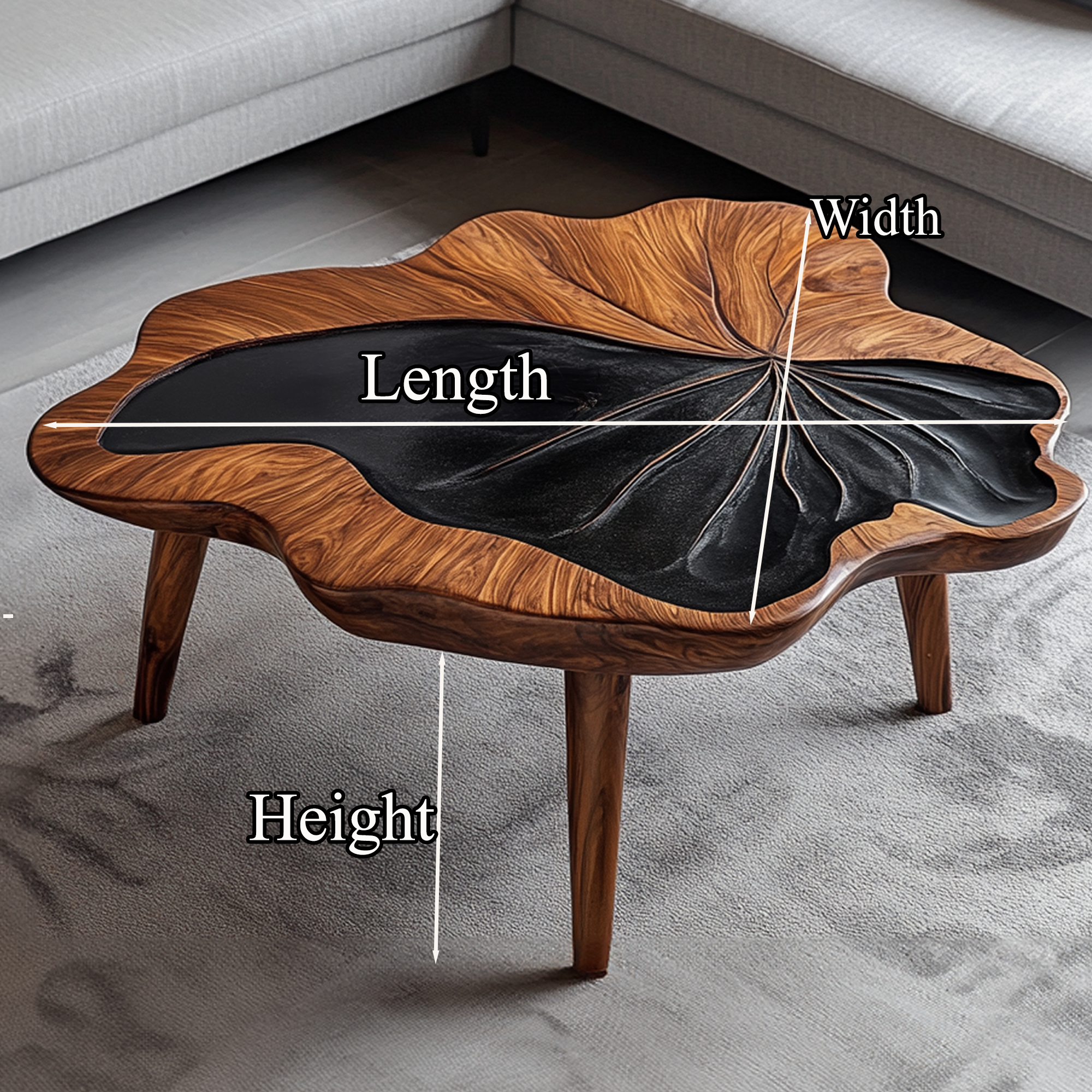 Wood Coffee Table Live Edge SINLCF013
