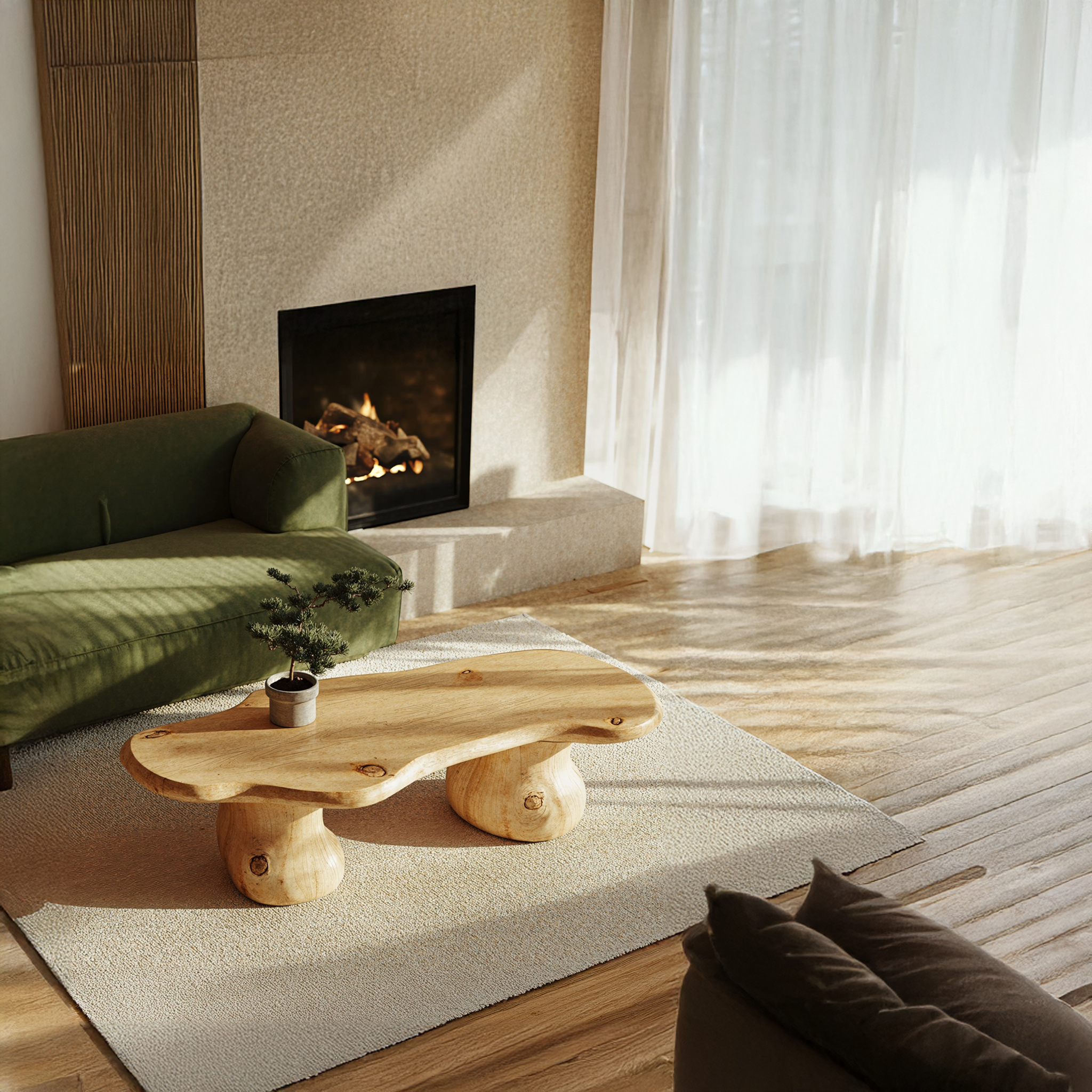 Modern Wood Coffee Table Home Decor SILDTCF056