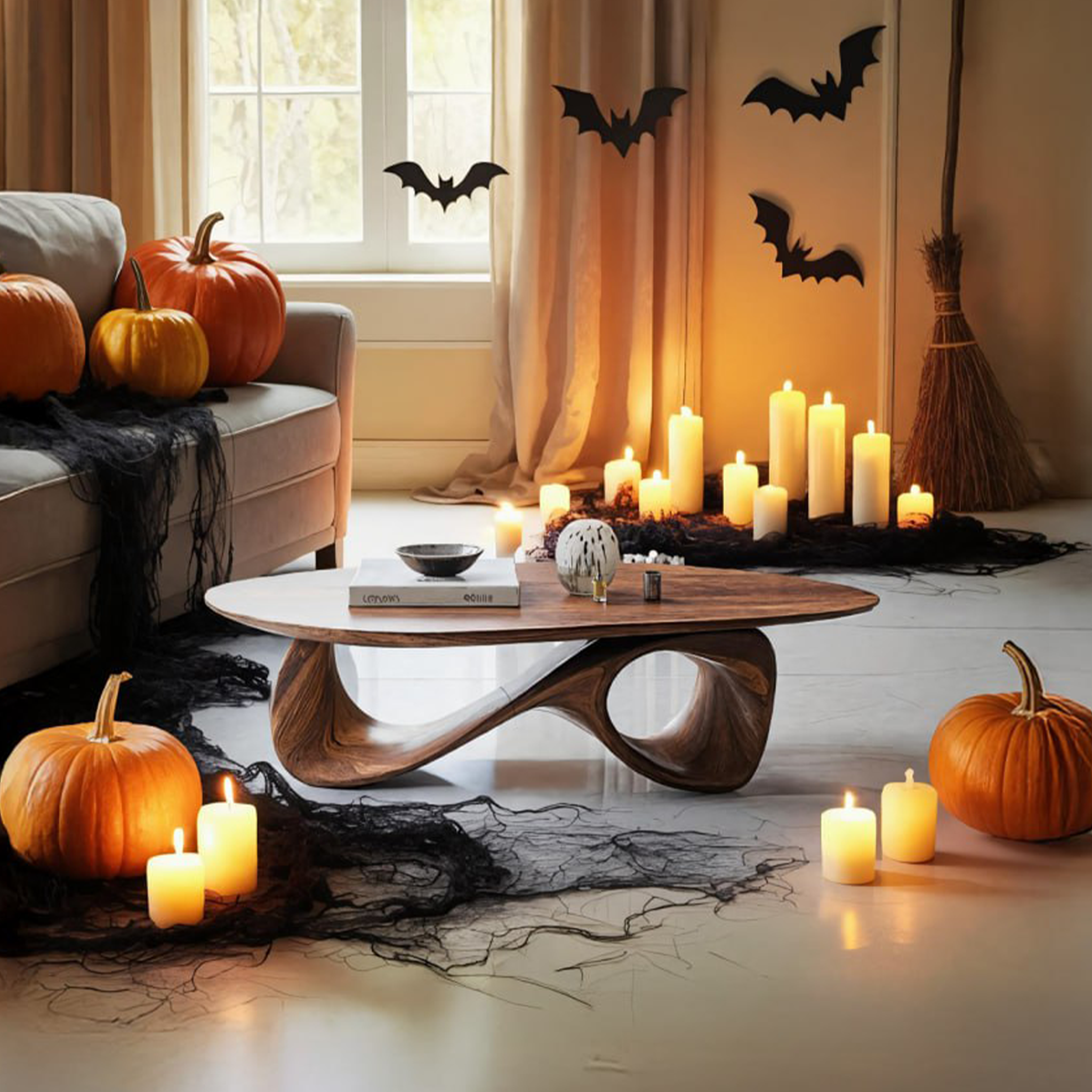 Mid Century Wooden Live Edge Coffee Table For Living Room Halloween Decor SILDTTRHCF001