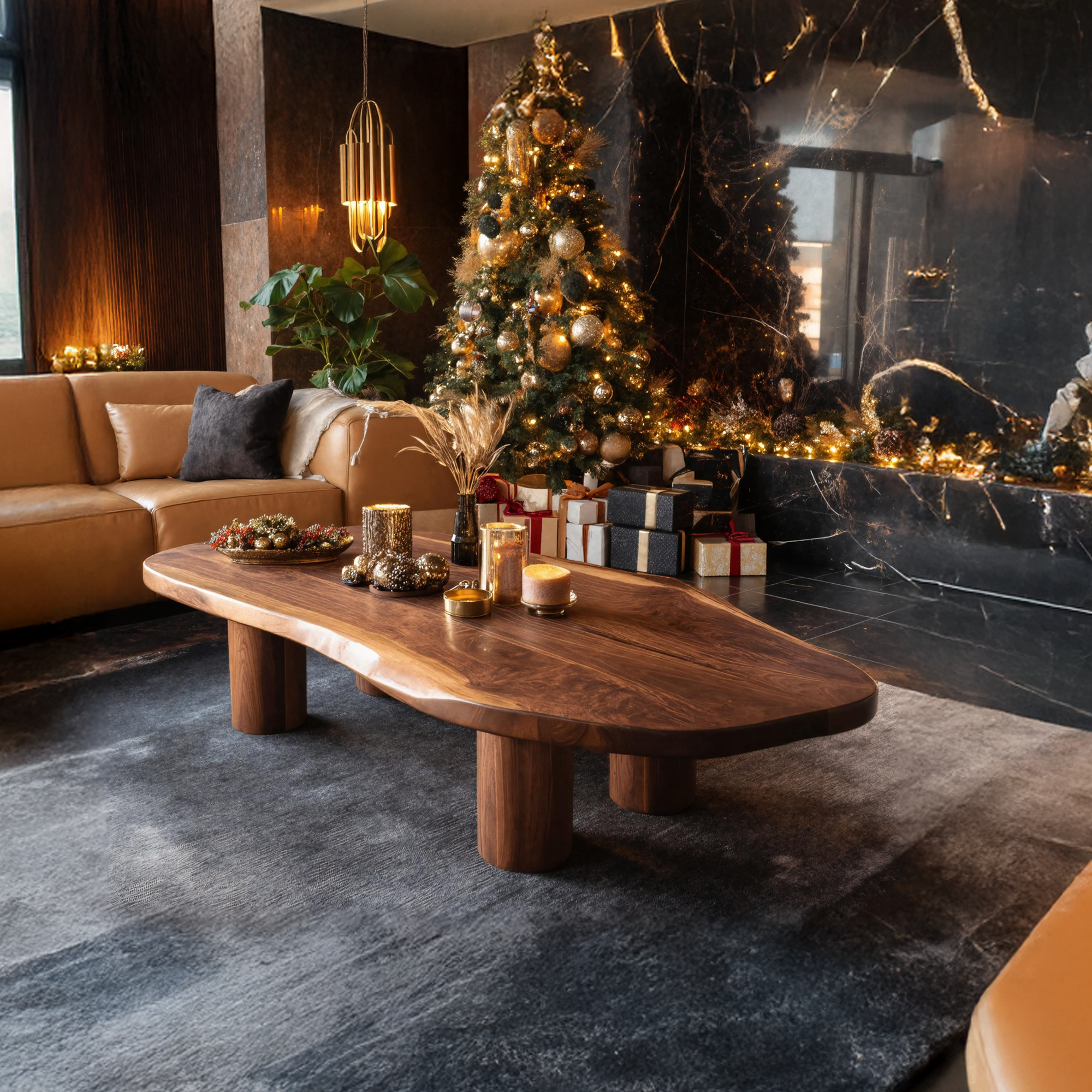 Mid Century Rustic Wooden Coffee Table For Holiday Living Room Style SILDTTRCCF026