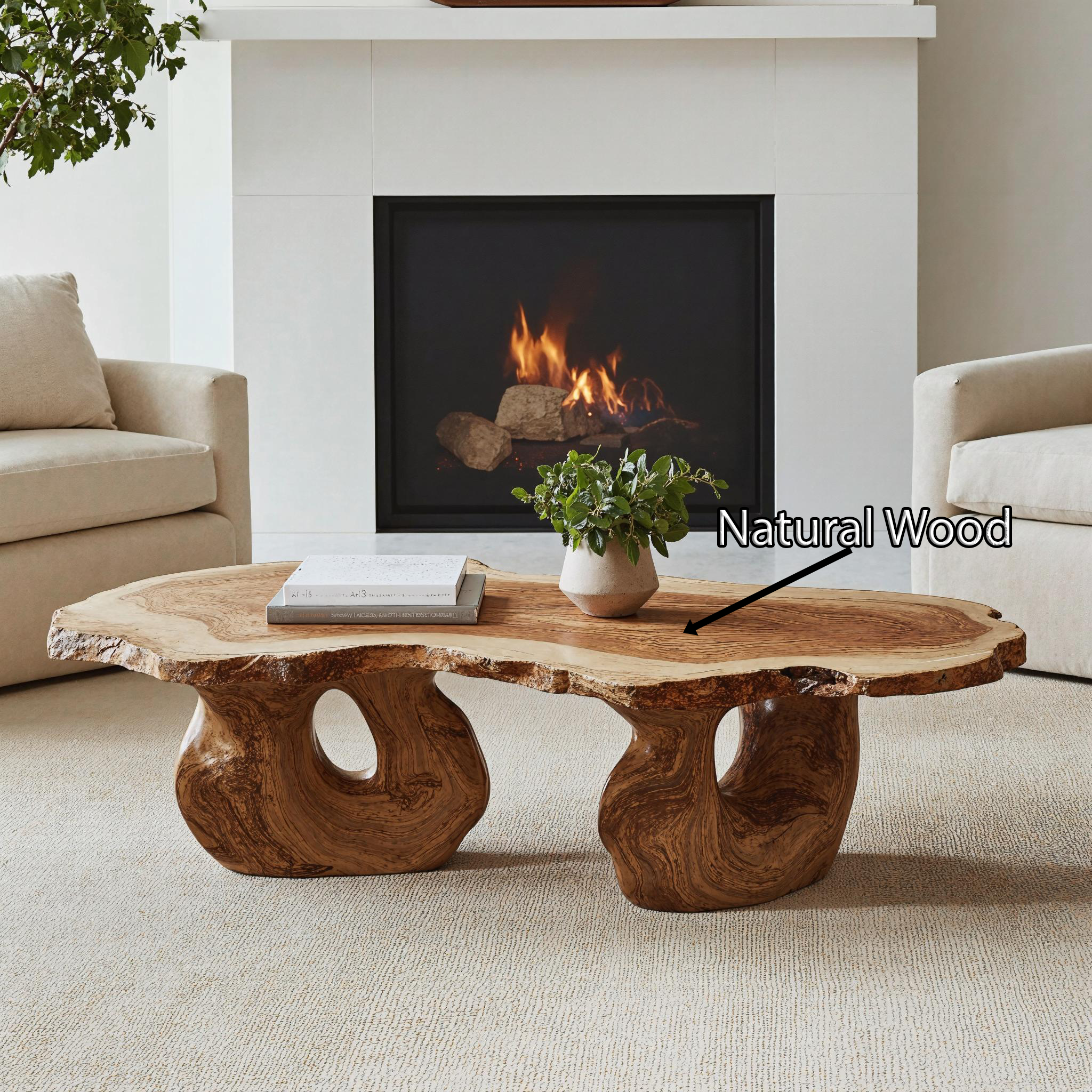 Minimalist Wood Coffee Table For Small Space Living Rooms SILDTCF098