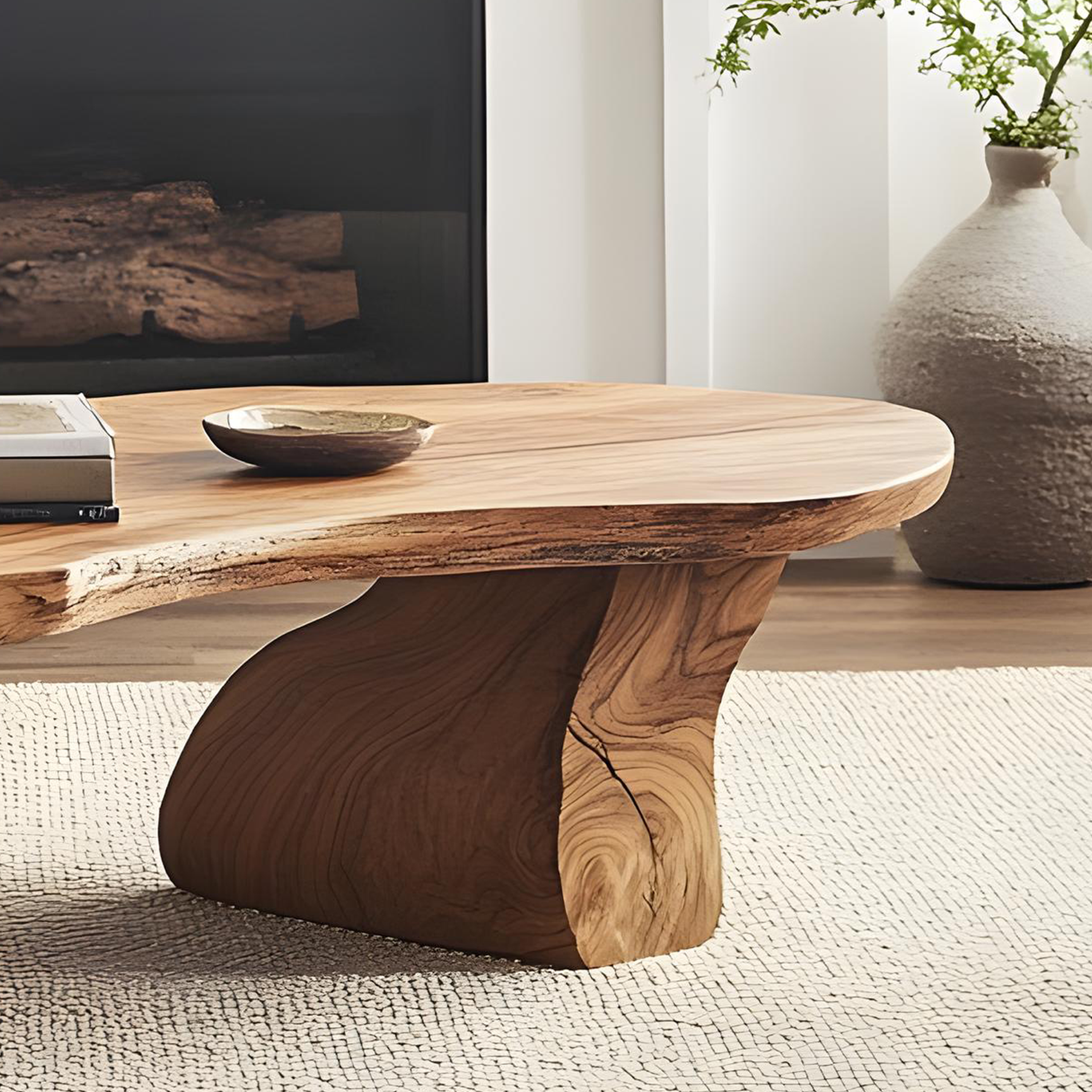 Handcrafted Natural Wood Coffee Table For Homely Living Room Style SILDTCF130