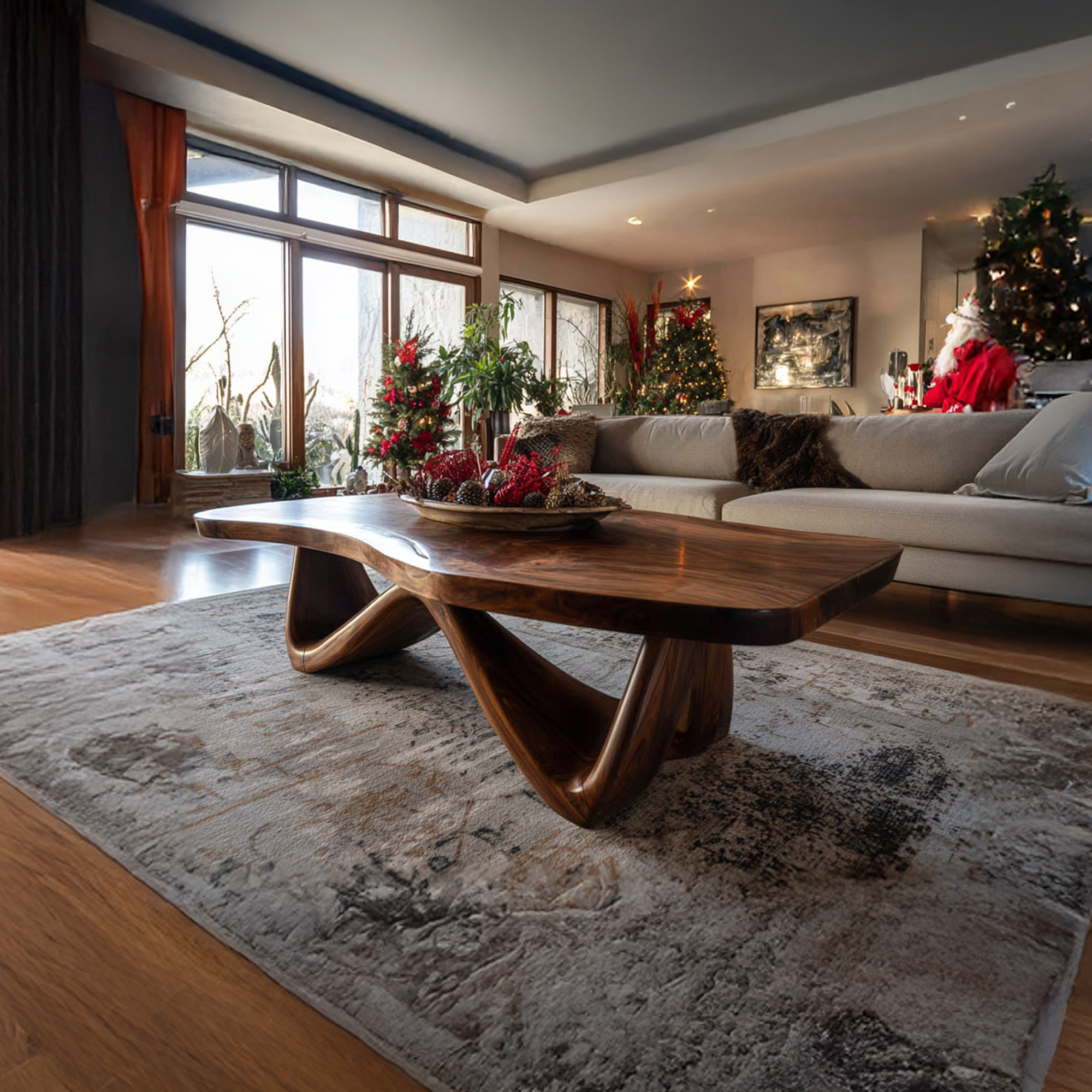 Handcrafted Wooden Solid Wood Coffee Table For Christmas Decor SILDTTRCCF020