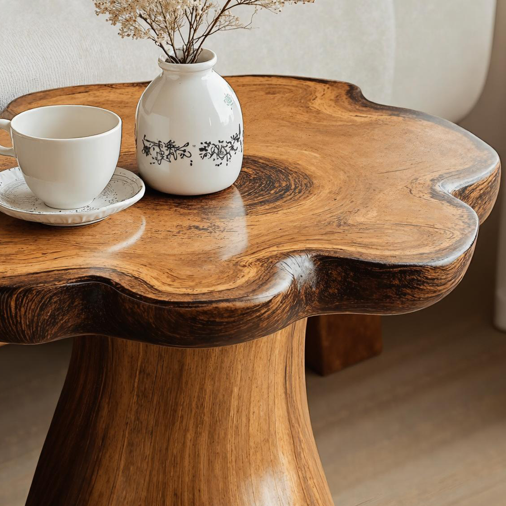 Handcrafted Wooden End Table For A Natural And Modern Living Space SILDTEN116