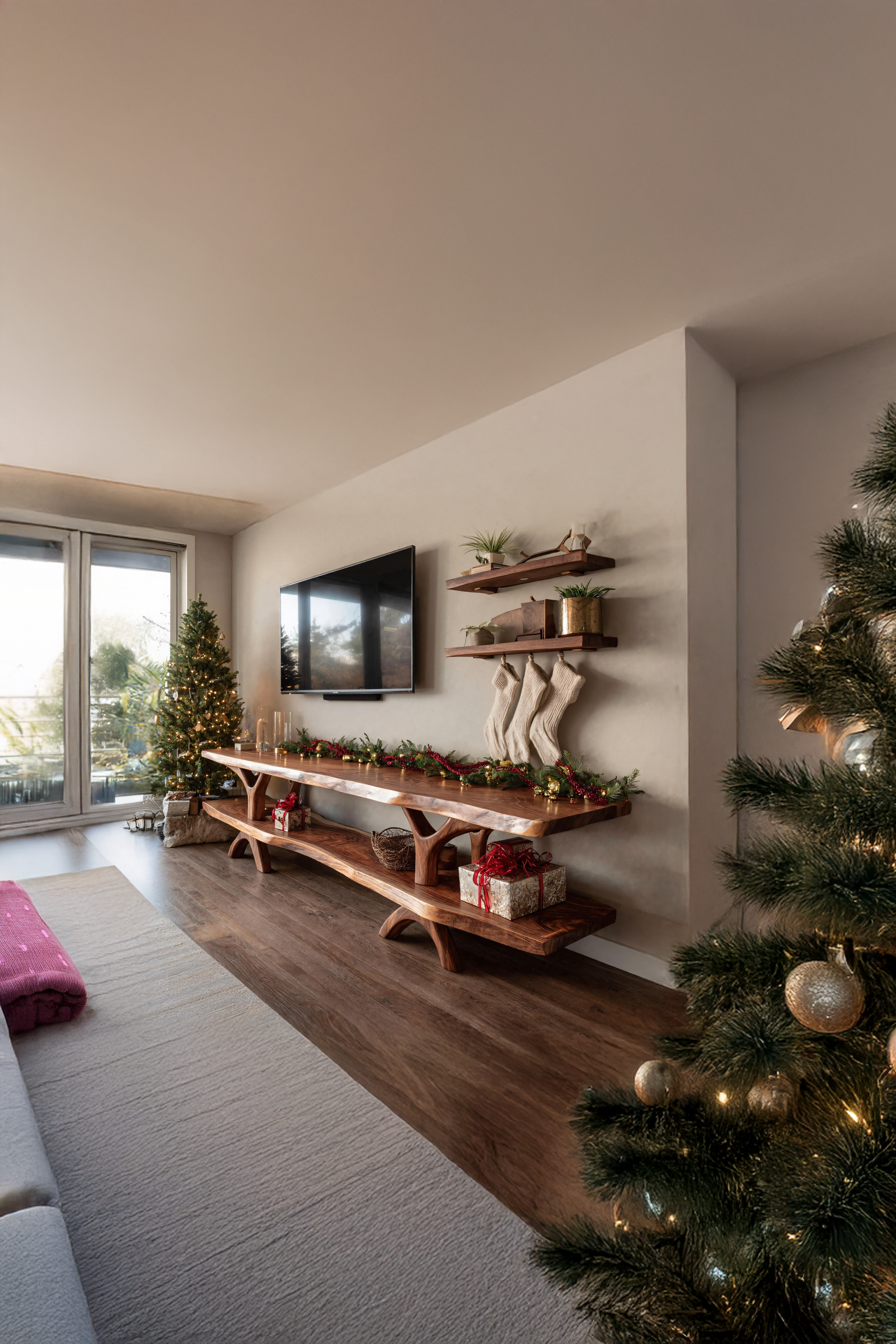 Modern Live Edge Entryway TV Console For Christmas Bedroom Design SILDTTNCTV015