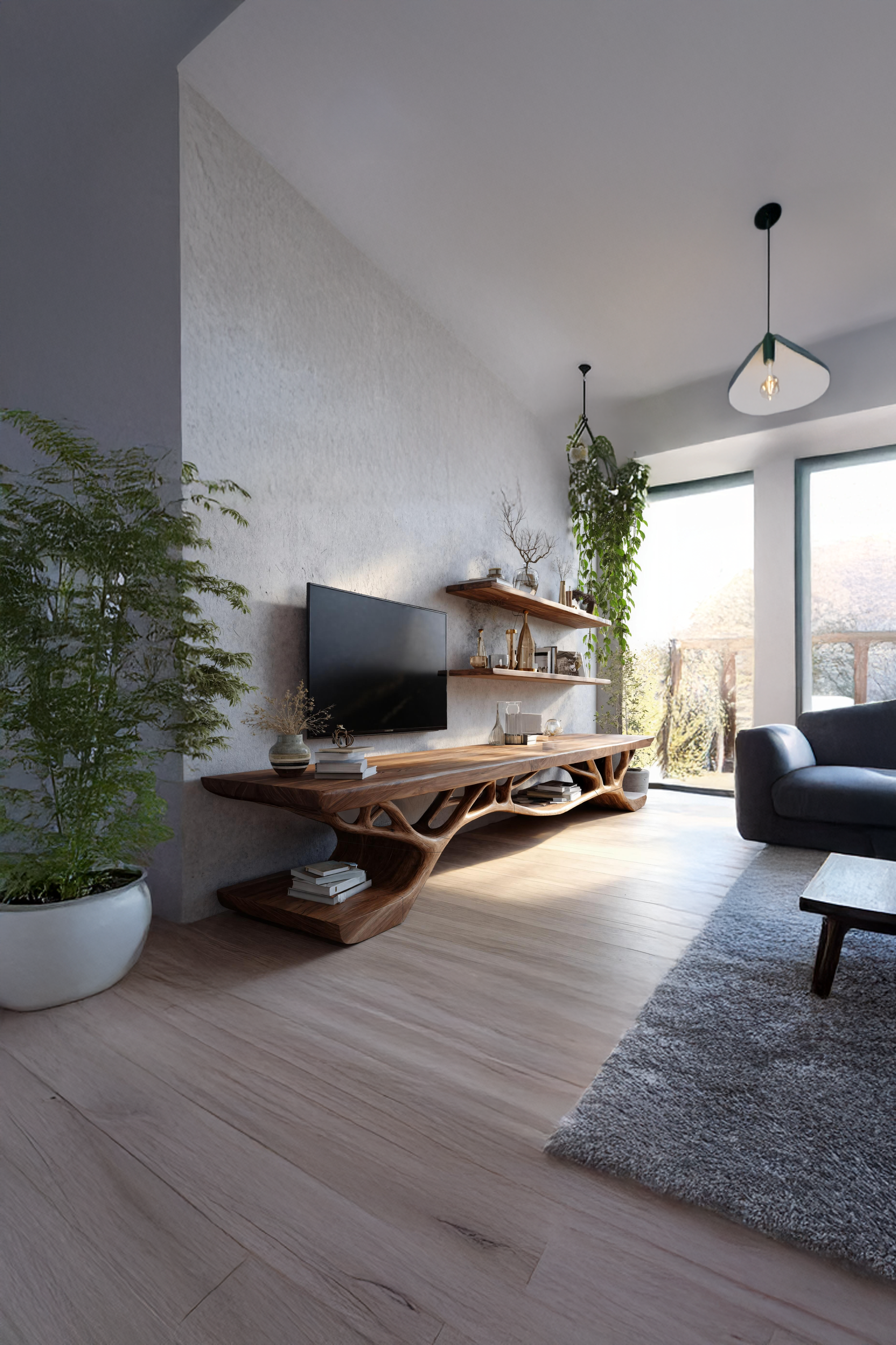 Mid Century Solid Wood TV Console For Bedroom And Entryway Decor SILDTTNTVC081