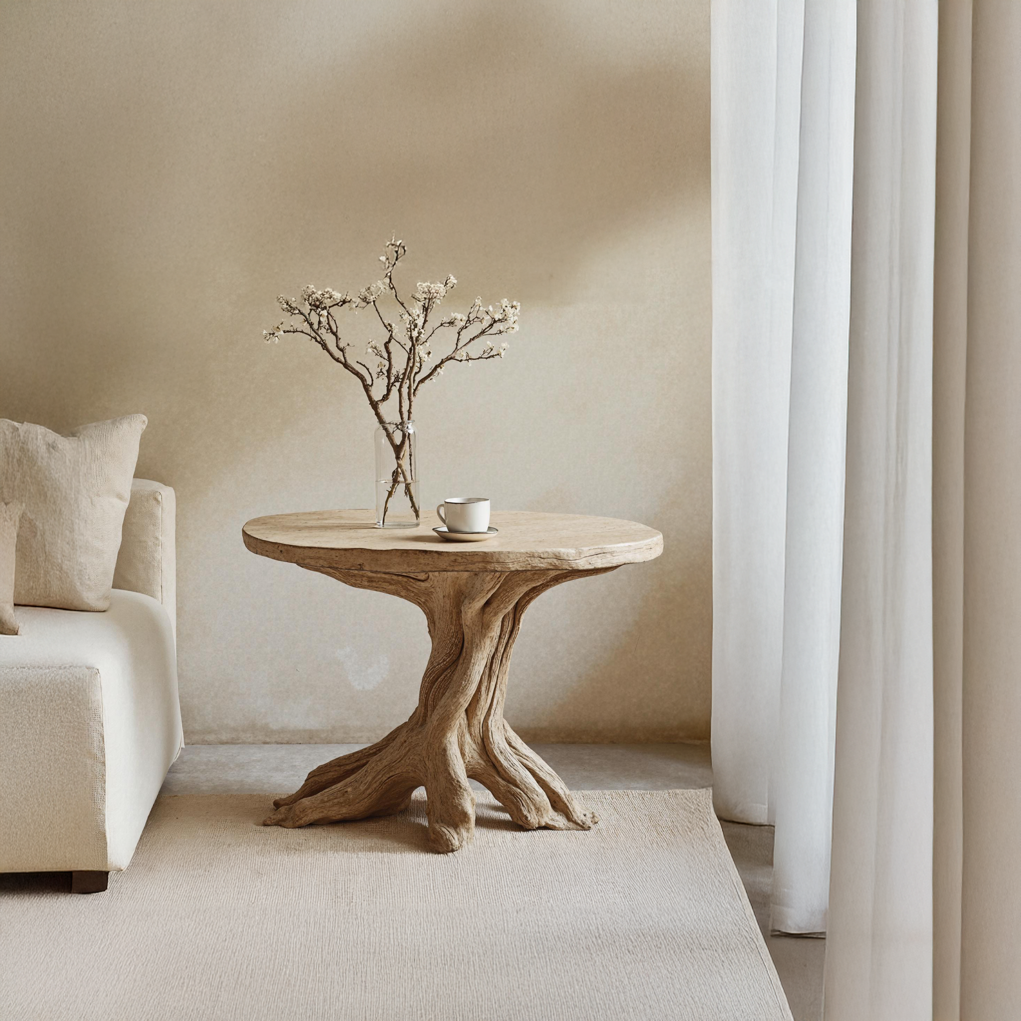 Handcrafted Wood End Table For A Natural And Cozy Touch SILDTEN112