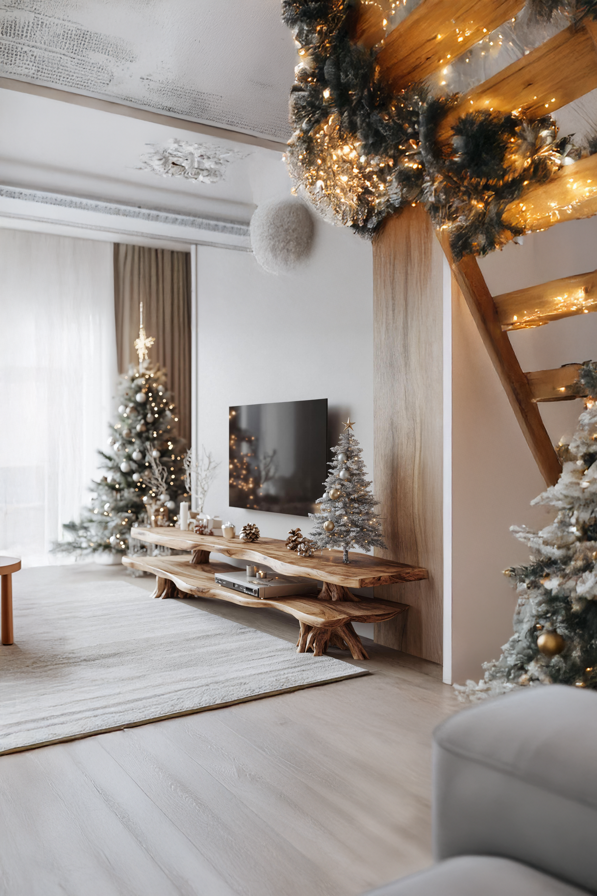 Modern Solid Wood TV Console For Holiday Living Room Decor SILDTTNCTV019