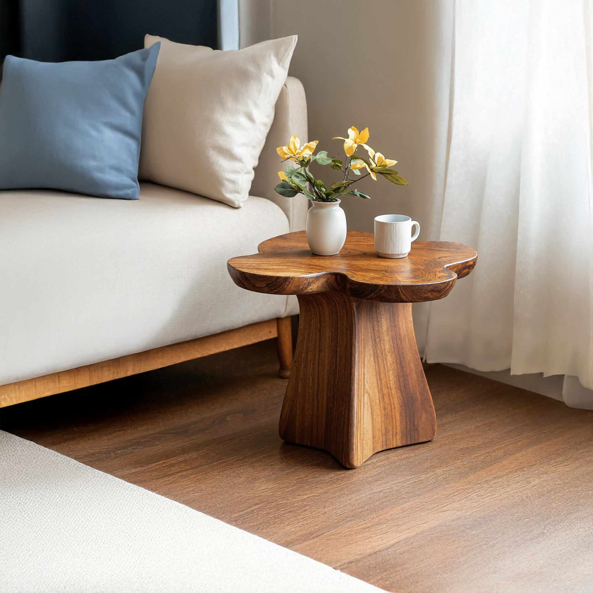 Rustic Solid Wood End Table For Entryway Decor Ideas SILDTEN120