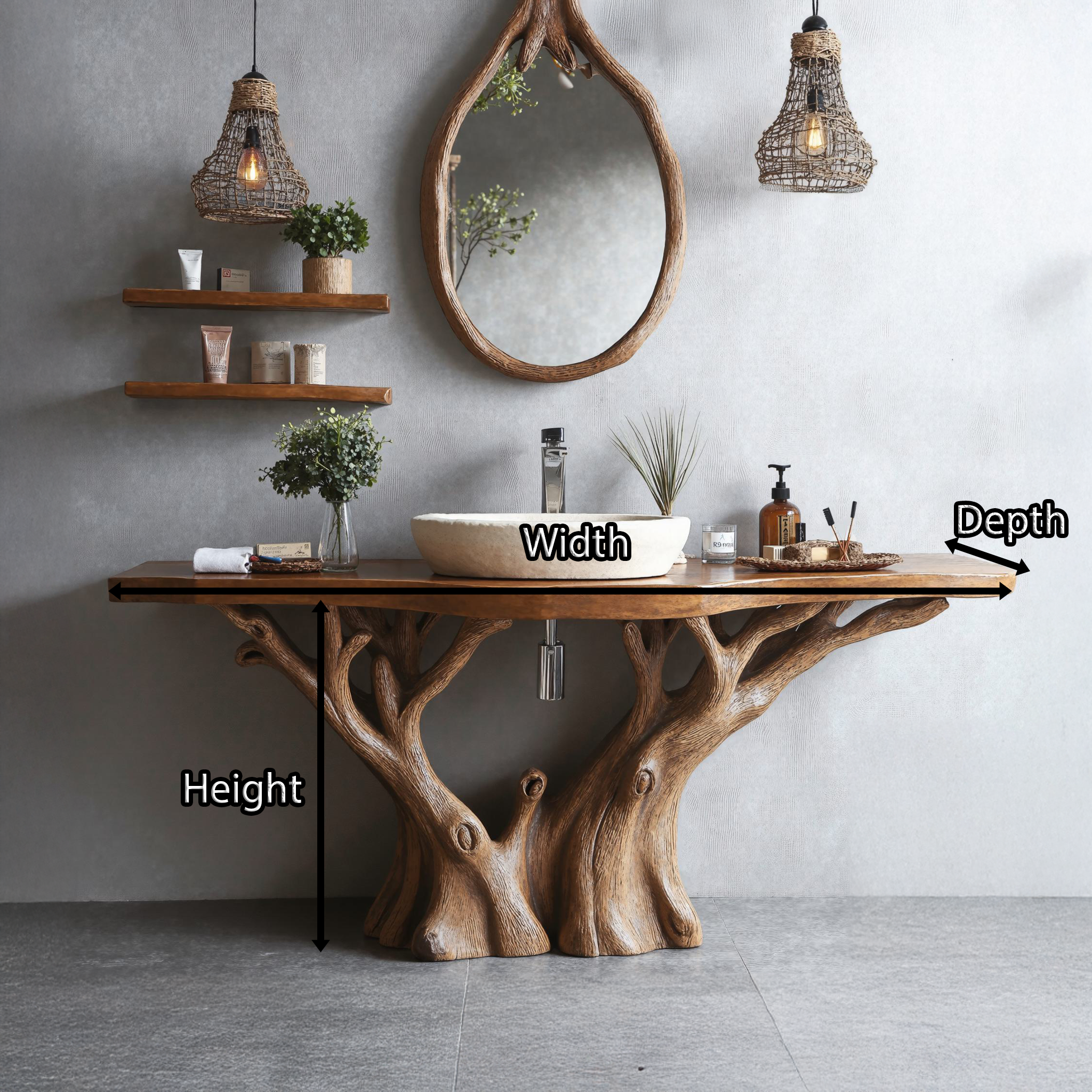Reclaimed Wood Bathroom Vanity With Rustic Design SILDTBRV099