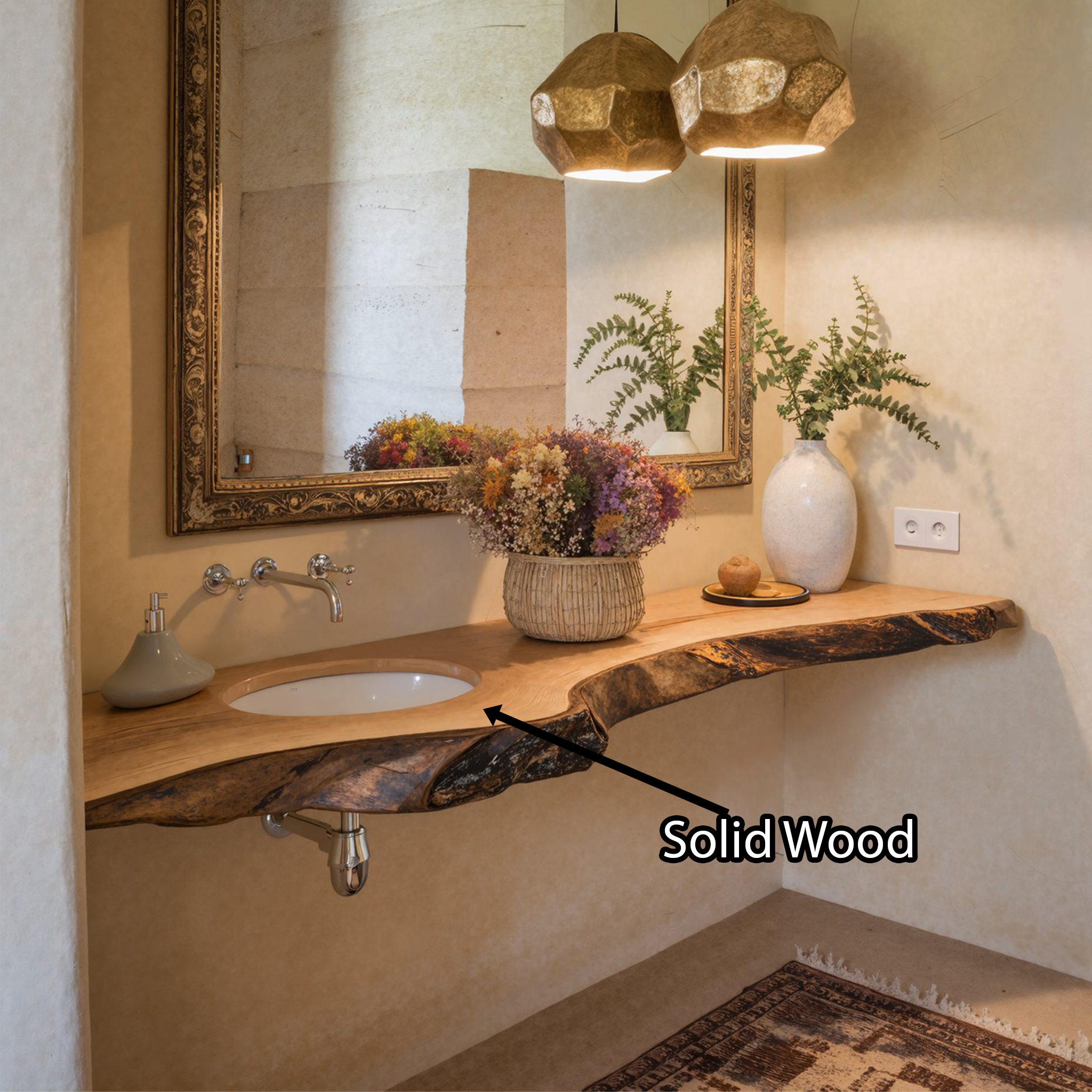 Wooden Bathroom Vanity SILDTBRV090