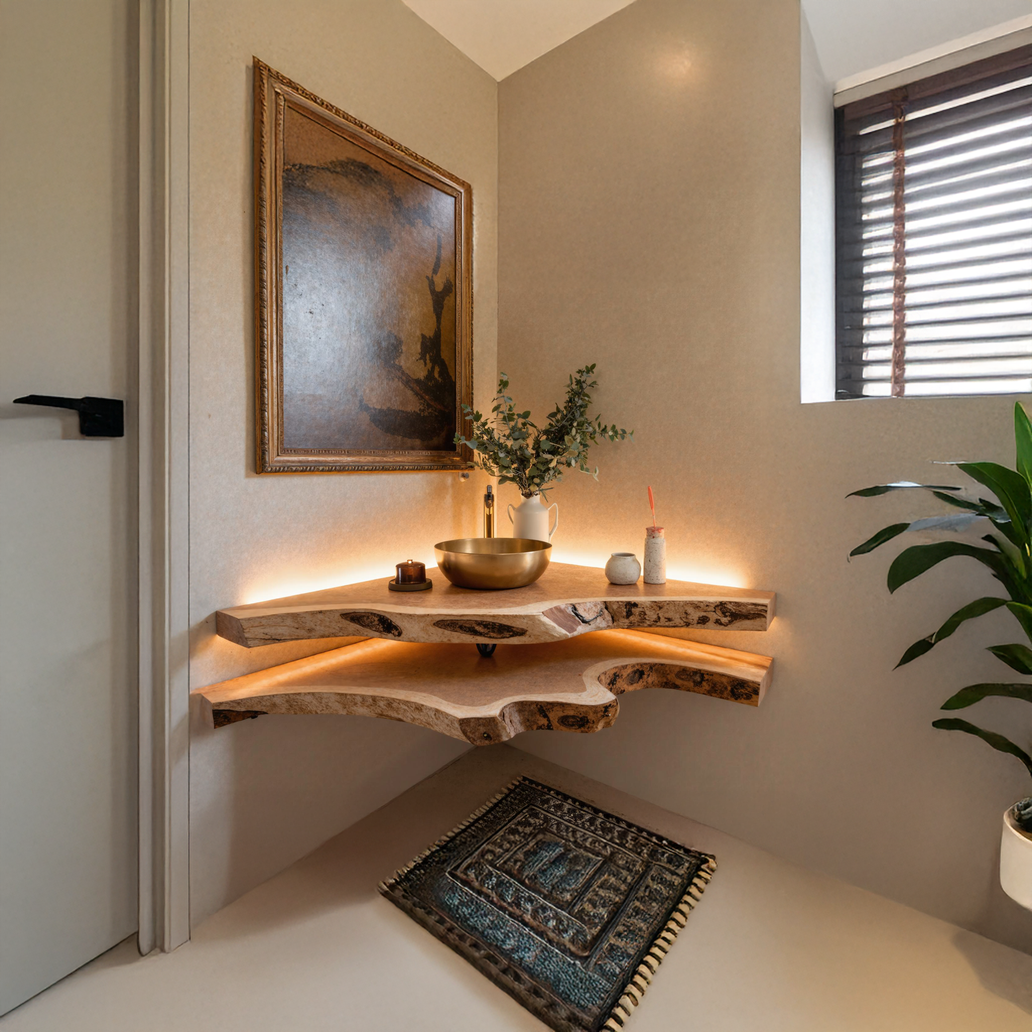 Floating Bathroom Corner Shelf SILDTBRV086