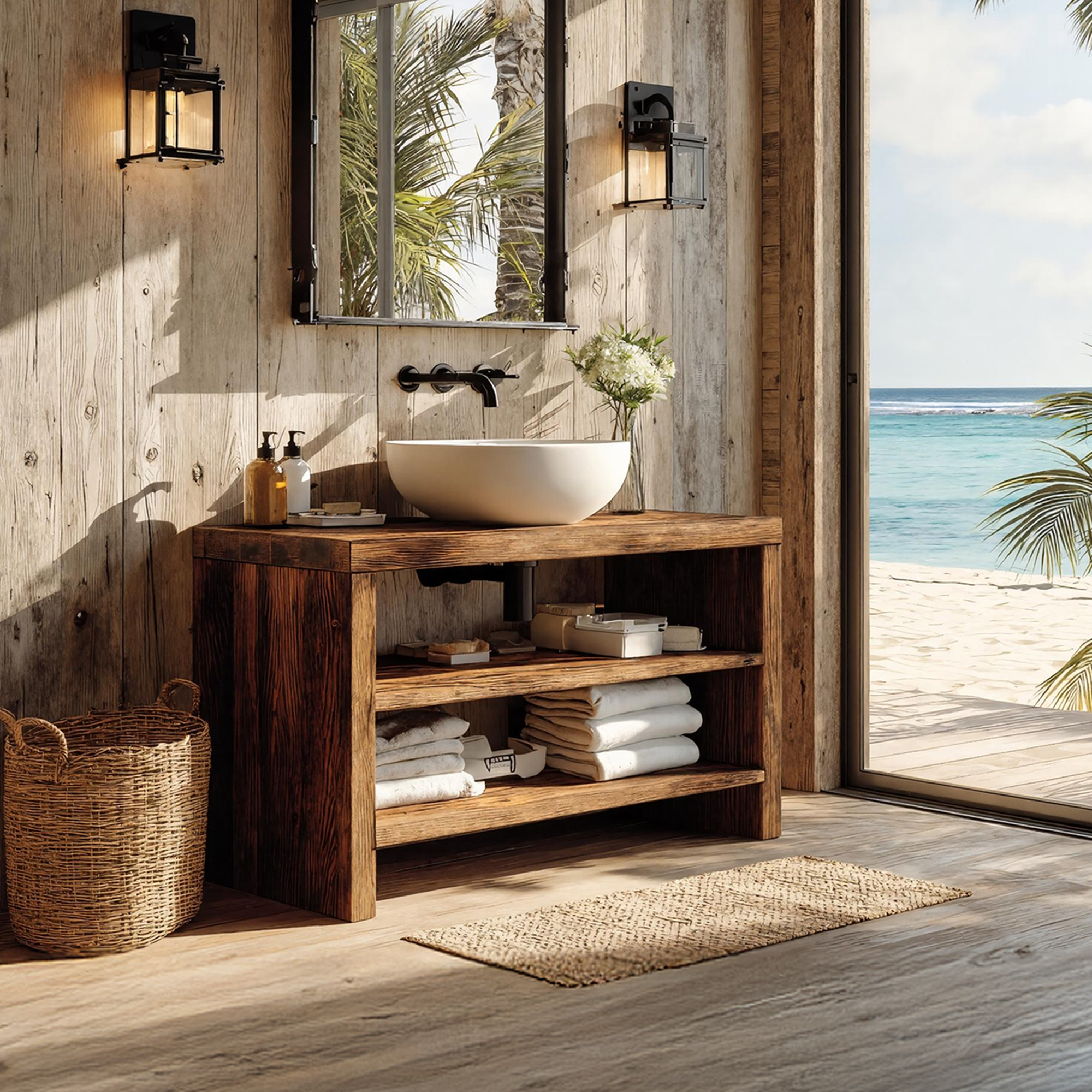 Live Edge Vanity Rustic Style For Bathroom Design SILDTTRBRV038