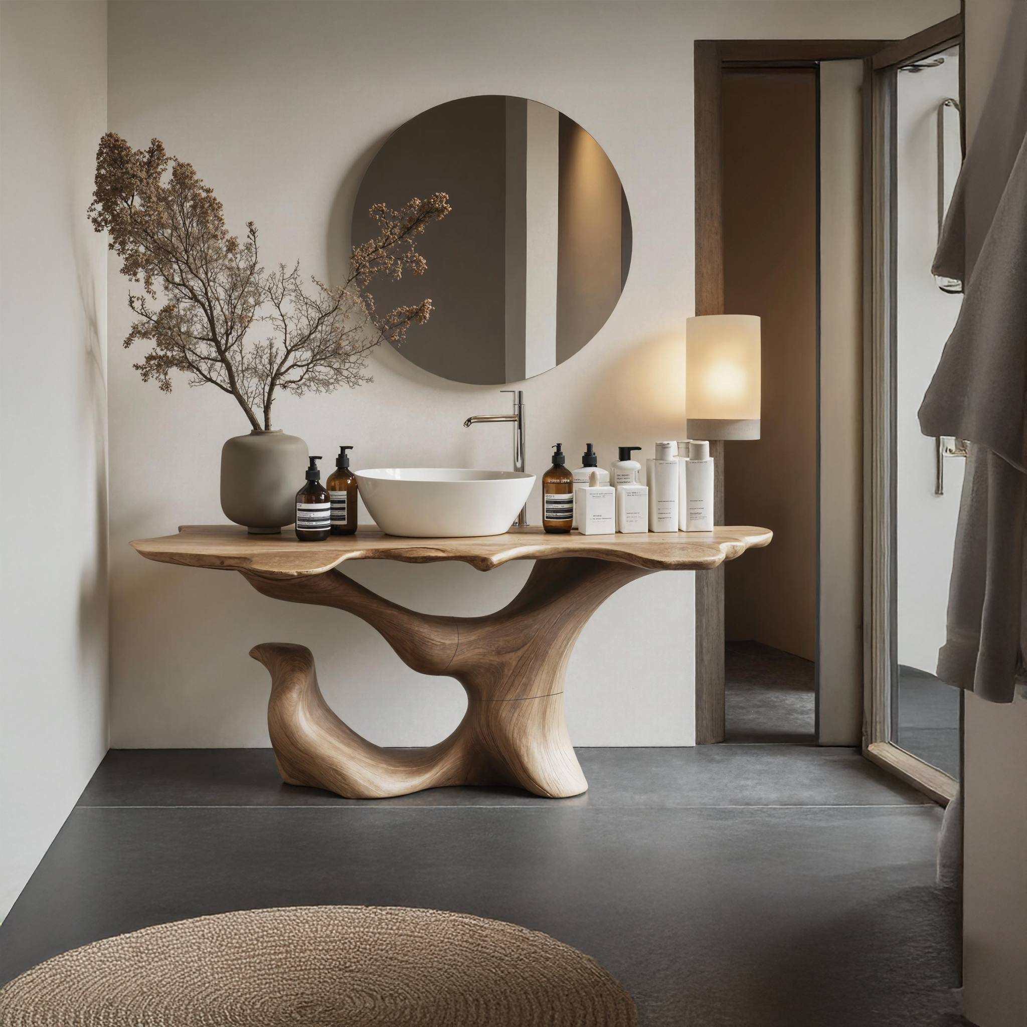 Mid Century Live Edge Vanity For Clean Bathroom Style SILDTTRBRV006